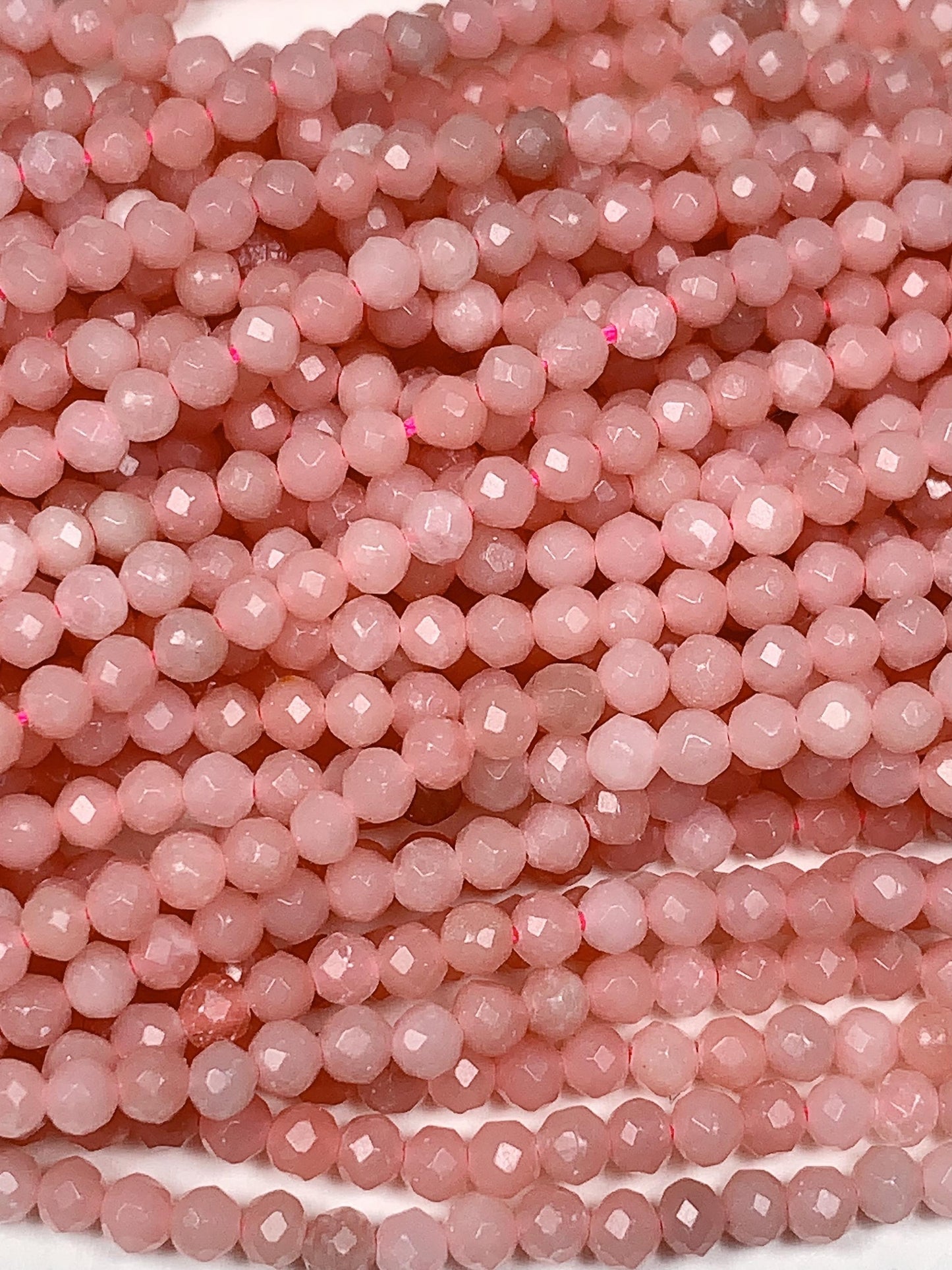 Good color Genuine Natural Pink Opal Faceted Round Beads 15.5" Strand 2mm 3mm 4mm