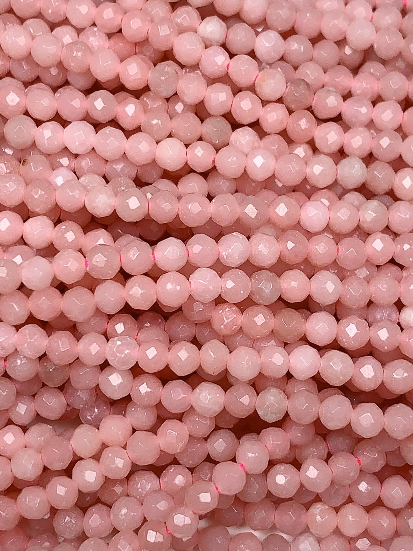 Good color Genuine Natural Pink Opal Faceted Round Beads 15.5" Strand 2mm 3mm 4mm