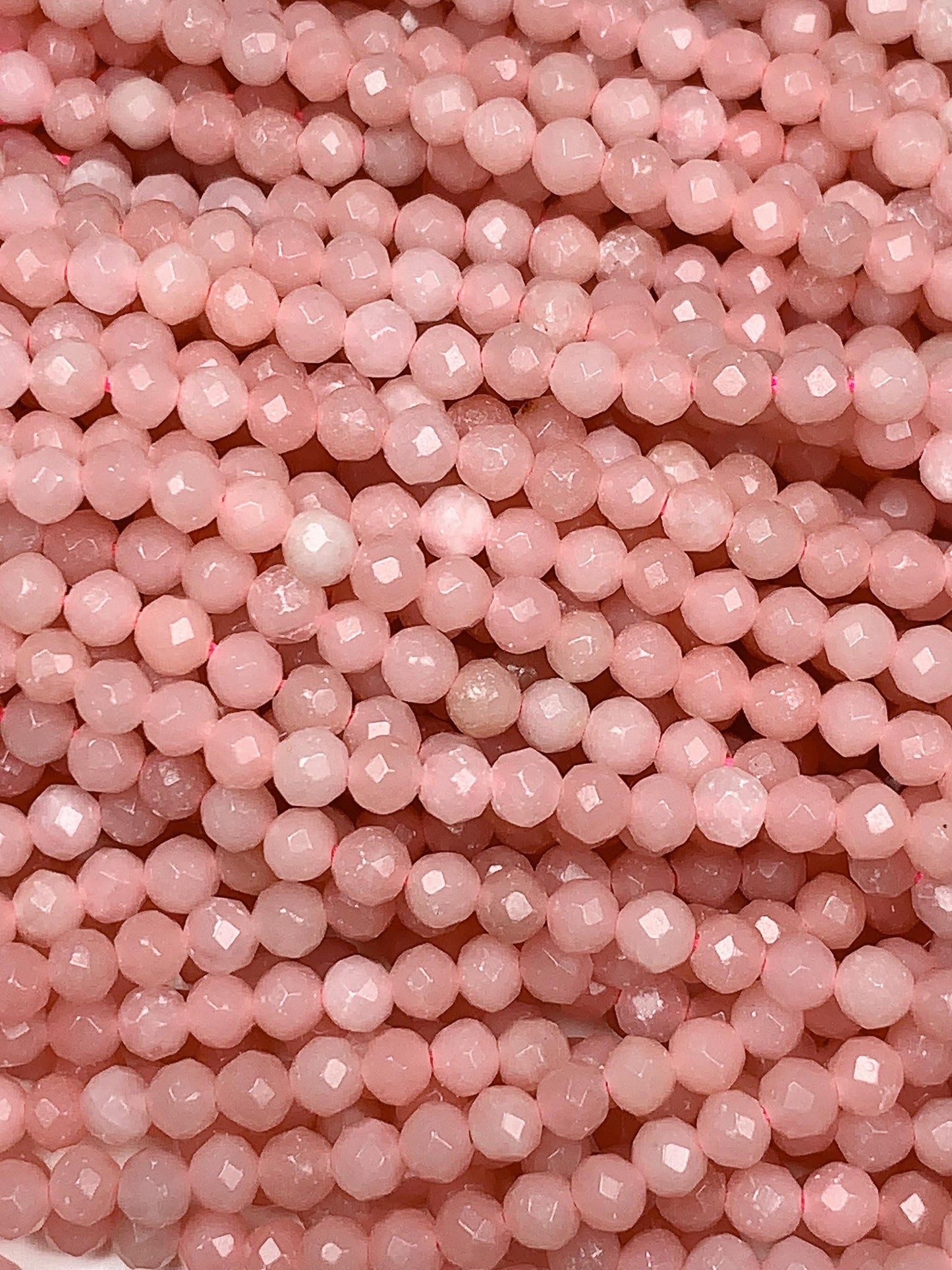 Good color Genuine Natural Pink Opal Faceted Round Beads 15.5" Strand 2mm 3mm 4mm