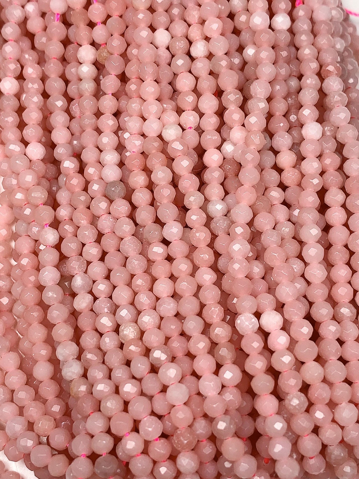 Good color Genuine Natural Pink Opal Faceted Round Beads 15.5" Strand 2mm 3mm 4mm