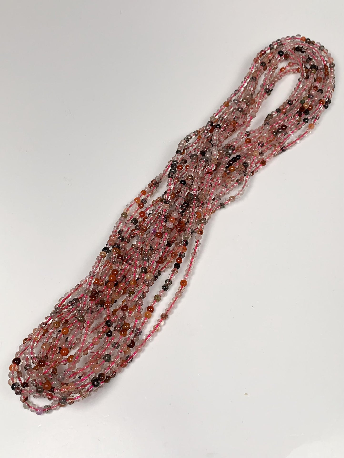 Rainbow Rutilated Quartz Beads: AAA Grade, 3mm Round, 15.5" Strand