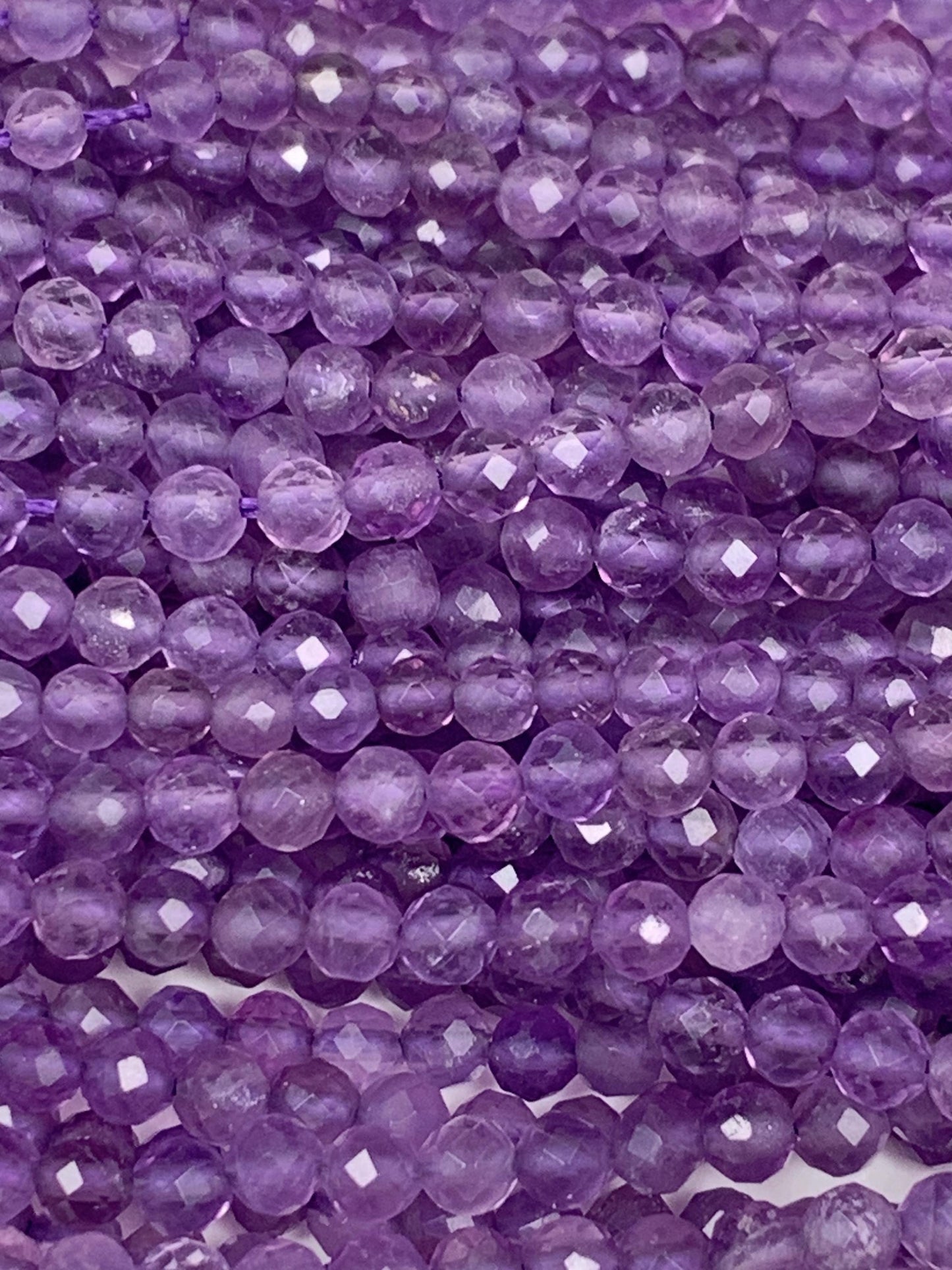 AAA Faceted Amethyst Beads: Natural Medium Purple Gemstone Strand