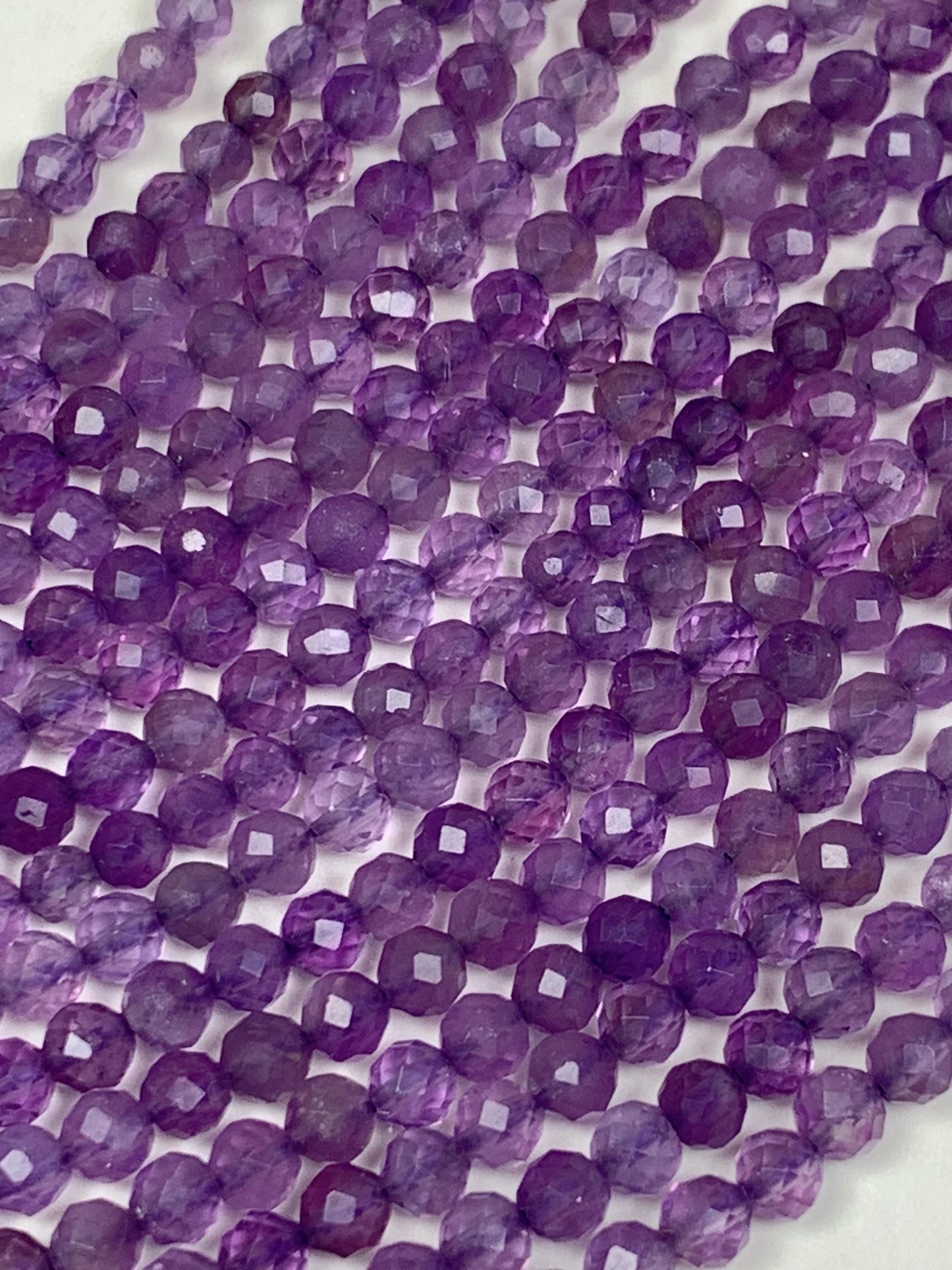 AAA Faceted Amethyst Beads: Natural Medium Purple Gemstone Strand