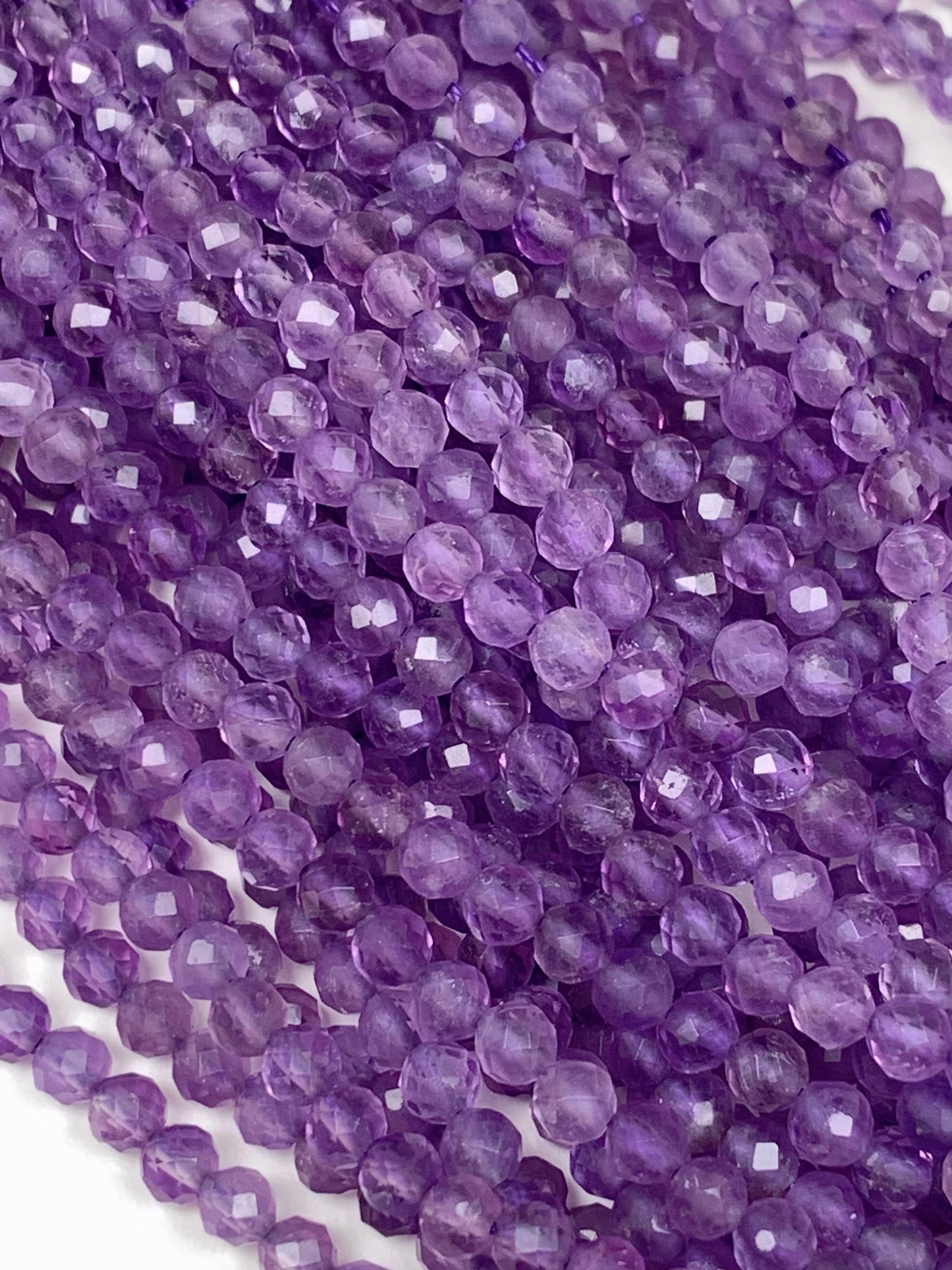 AAA Faceted Amethyst Beads: Natural Medium Purple Gemstone Strand
