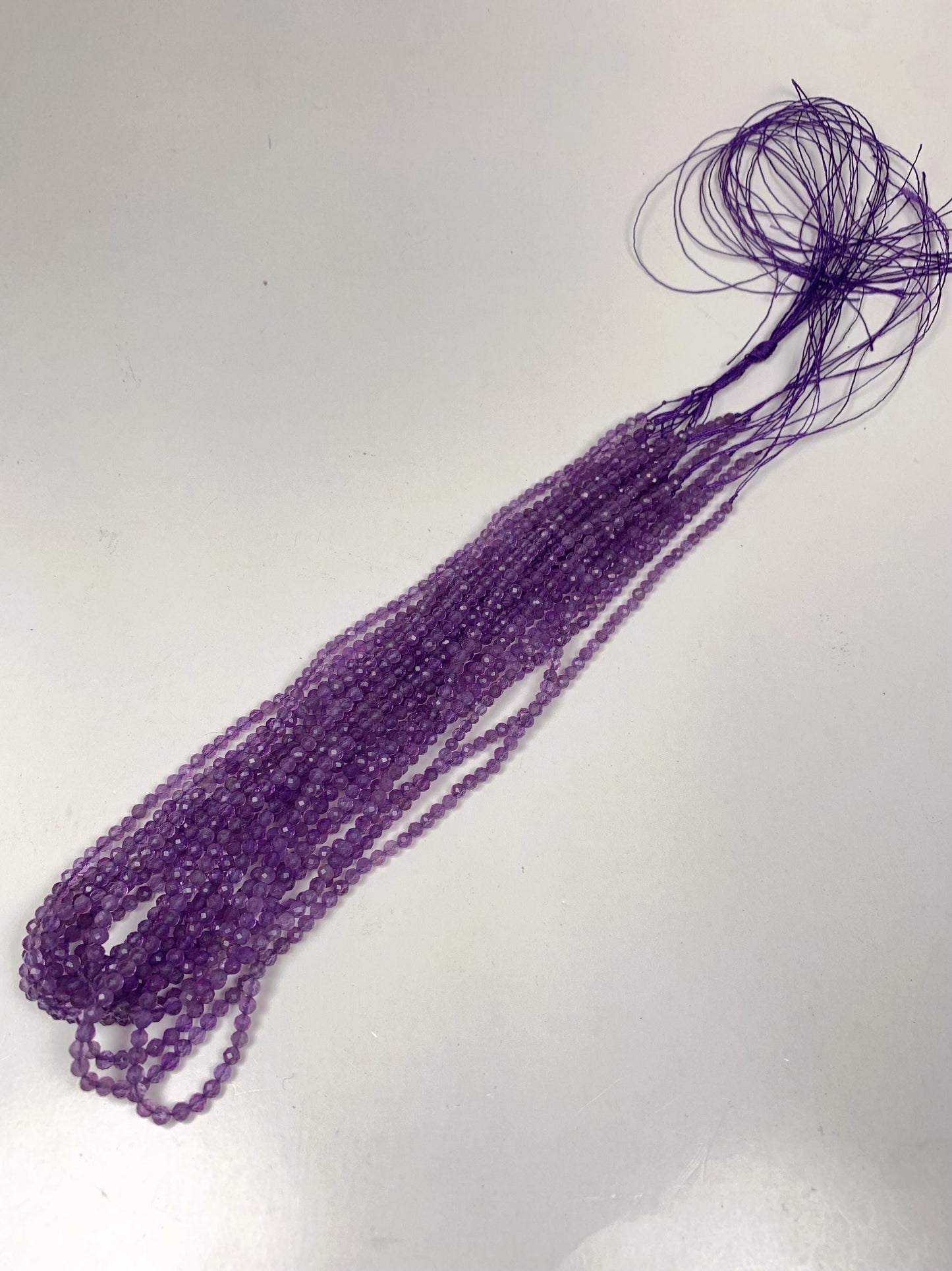 AAA Faceted Amethyst Beads: Natural Medium Purple Gemstone Strand