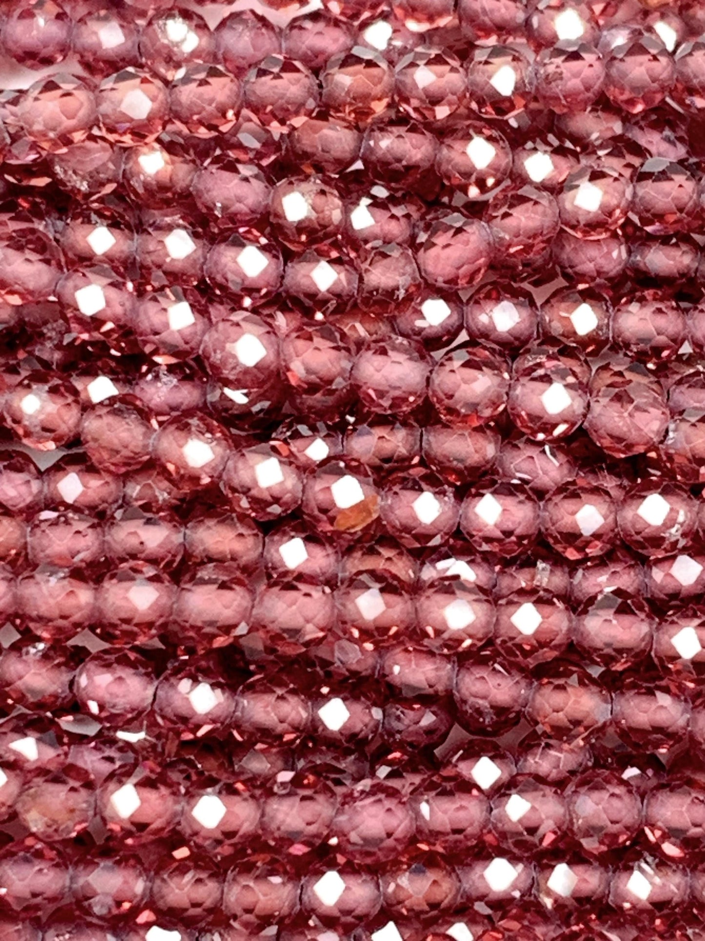 Grade AAA+ Genuine Natural Cherry Wine Red Garnet Faceted Round Beads 15.5" Strand 3mm