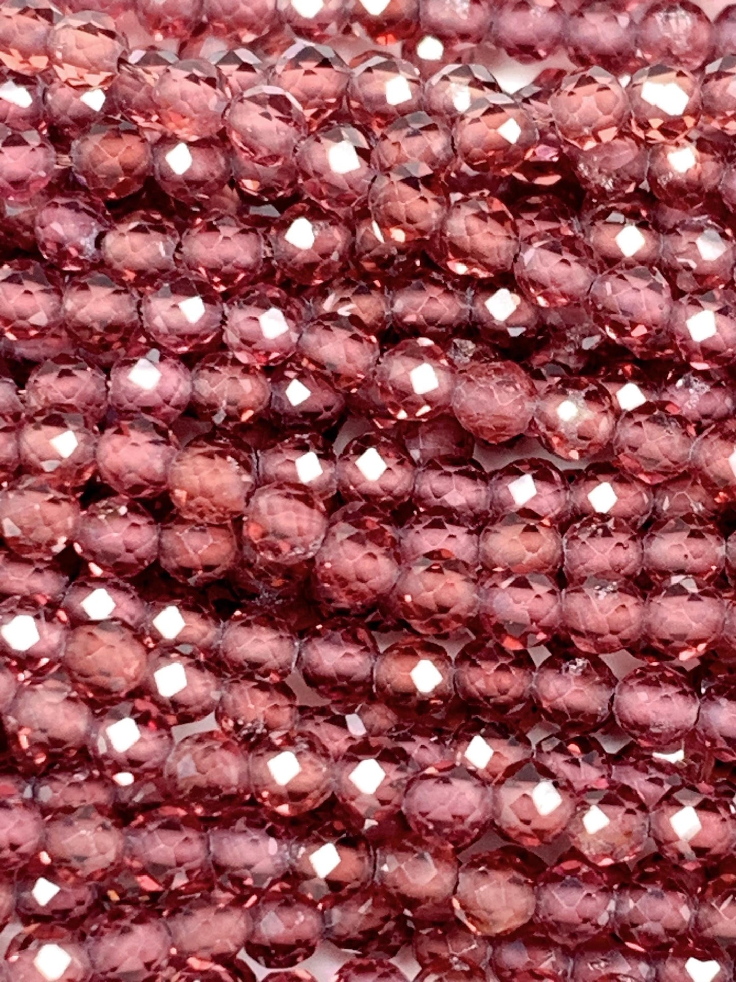 Grade AAA+ Genuine Natural Cherry Wine Red Garnet Faceted Round Beads 15.5" Strand 3mm
