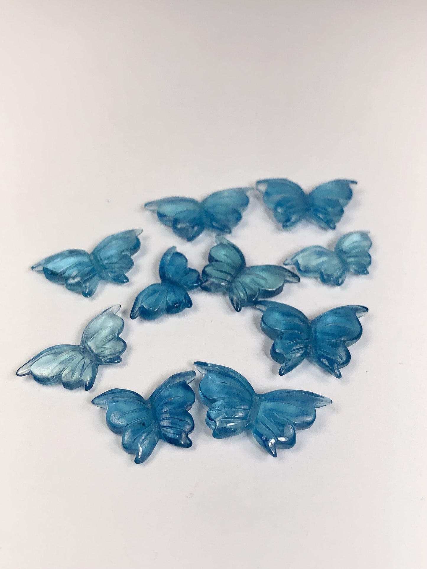 Natural Aquamarine Butterfly Beads: Loose Gemstone DIY (19mm-22mm)