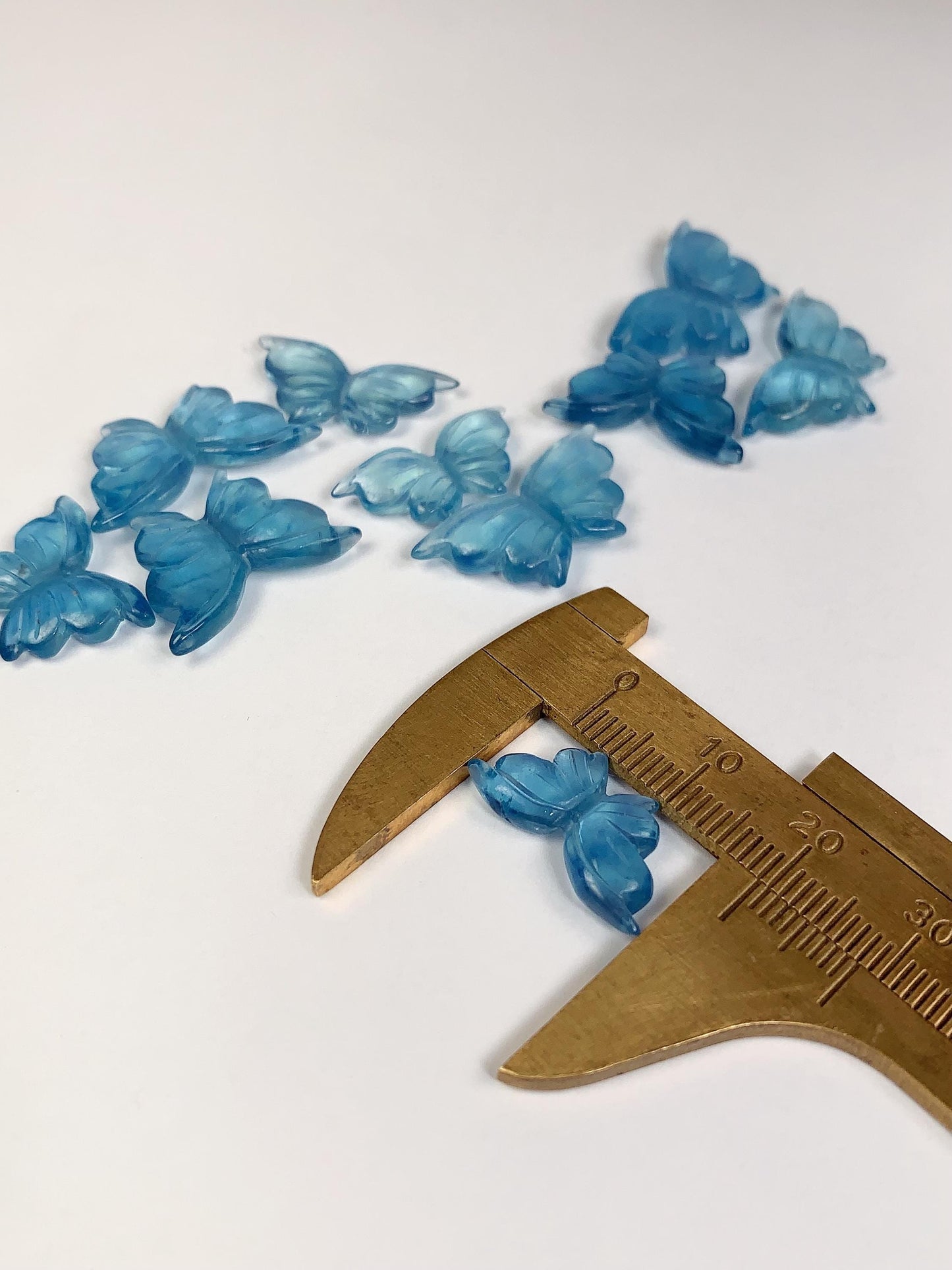 Natural Aquamarine Butterfly Beads: Loose Gemstone DIY (19mm-22mm)