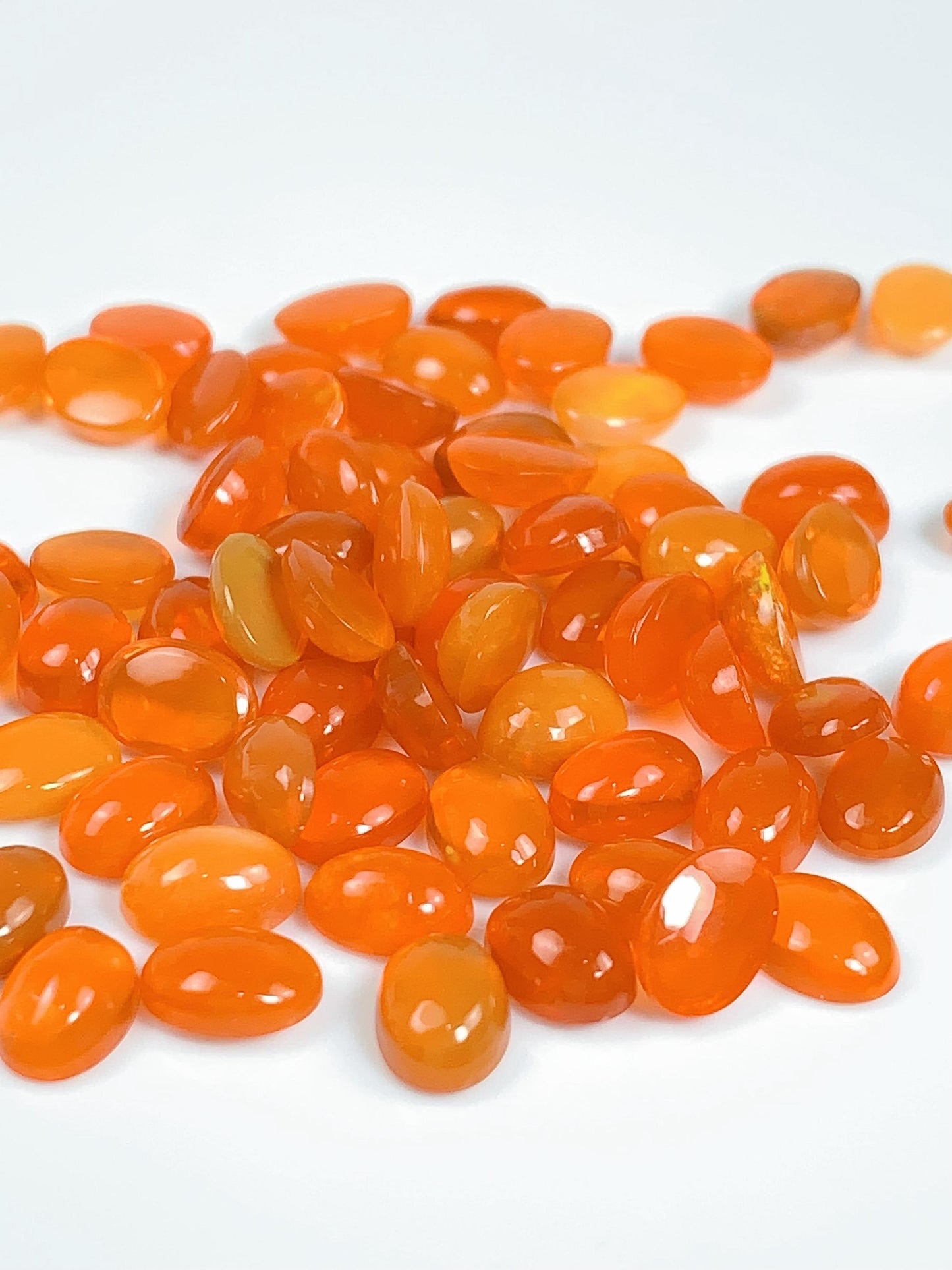 Natural Rainbow Fire Opal Gemstone: 5x7mm Oval Cut Loose Gem