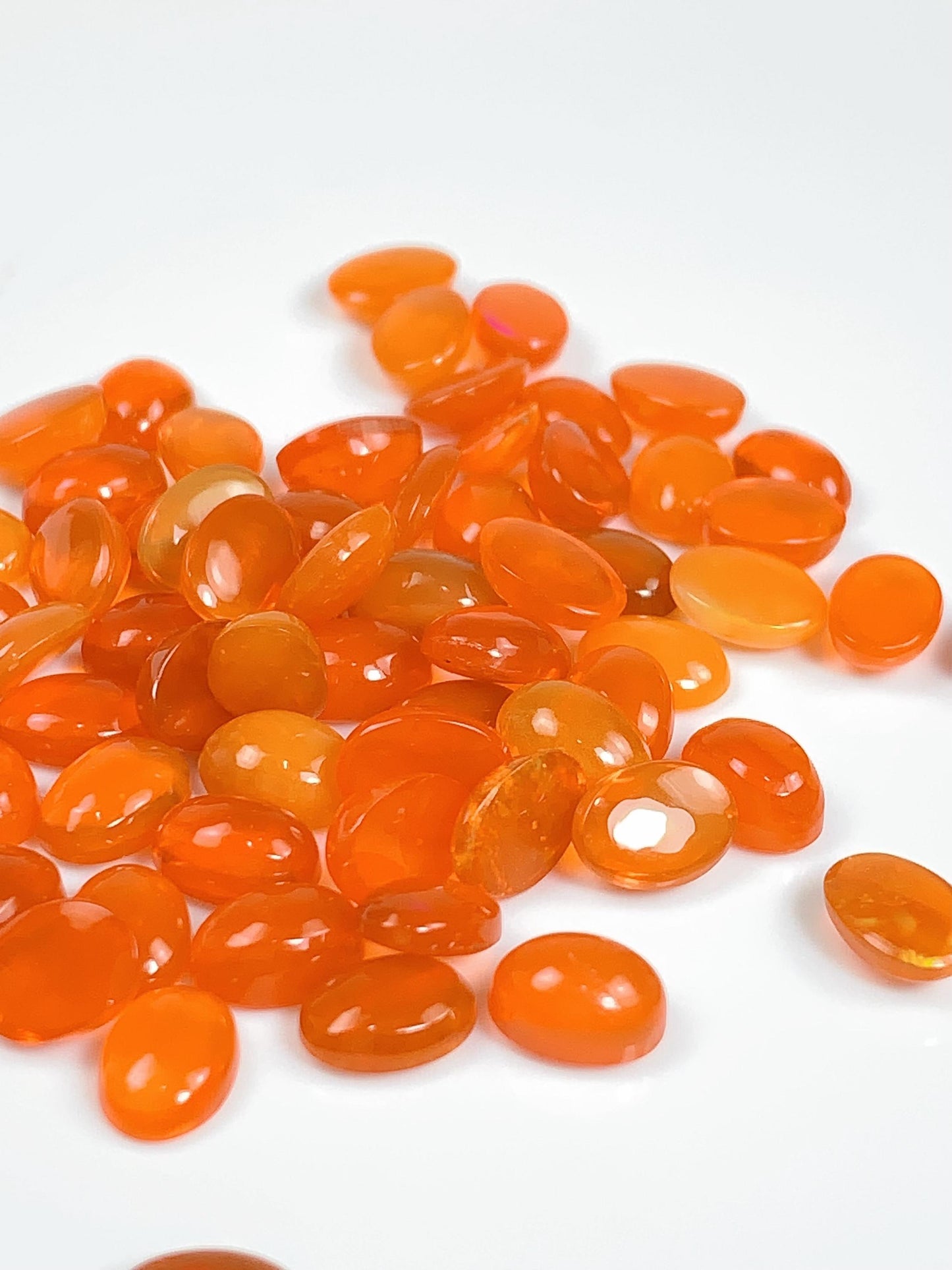Natural Rainbow Fire Opal Gemstone: 5x7mm Oval Cut Loose Gem