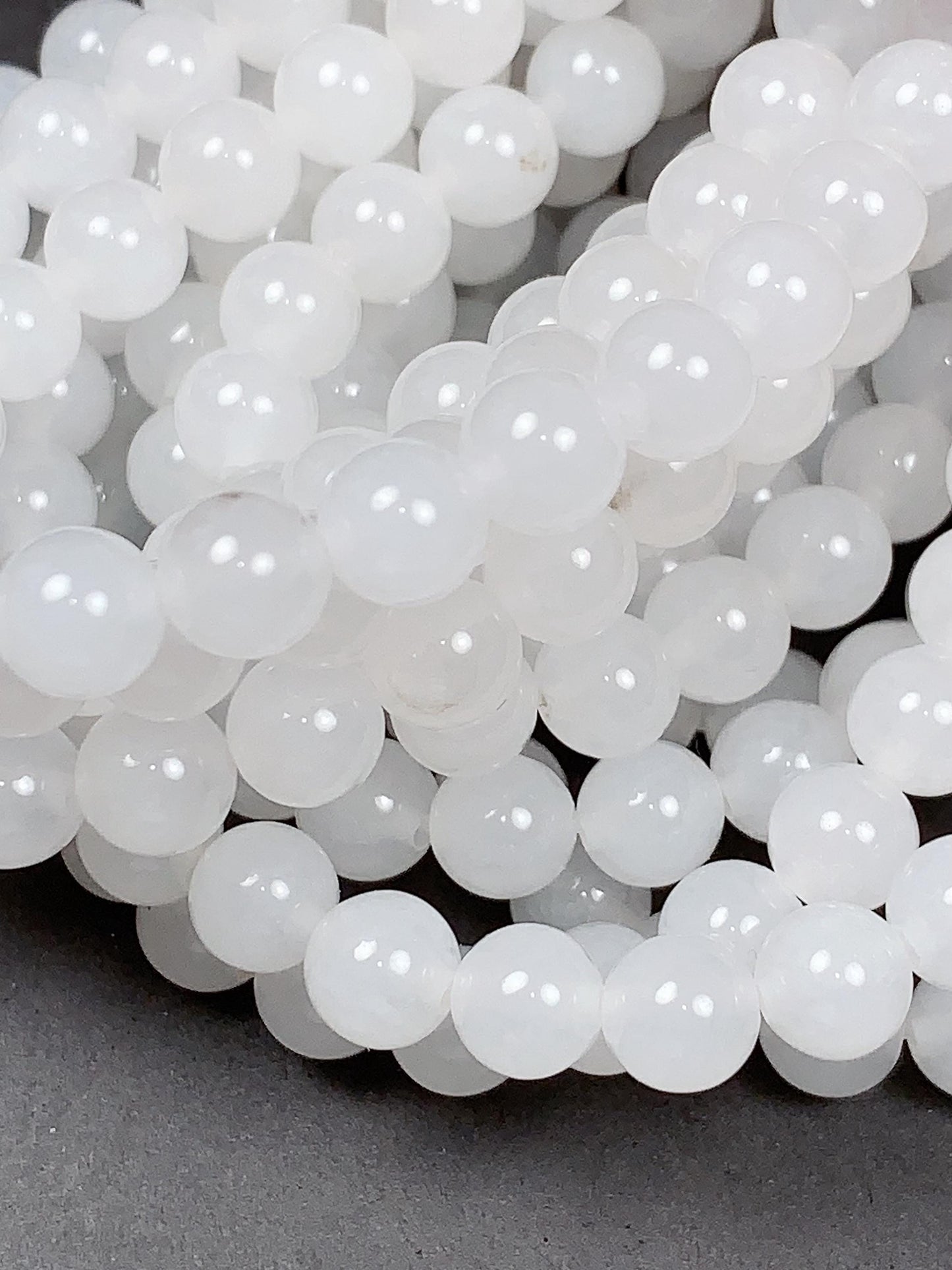 Grade AAA Genuine Natural XinJiang White Jade Smooth Round Beads 15.5" Strand Gemstone  4mm 6mm