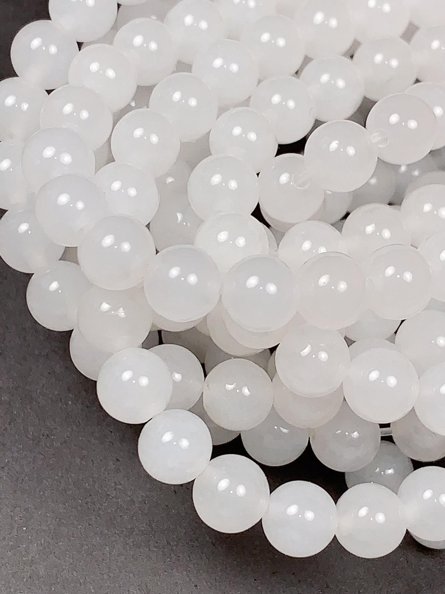 Grade AAA Genuine Natural xinjiang white Jade  Smooth Round Beads 15.5" Strand 4mm 6mm 8mm 10mm