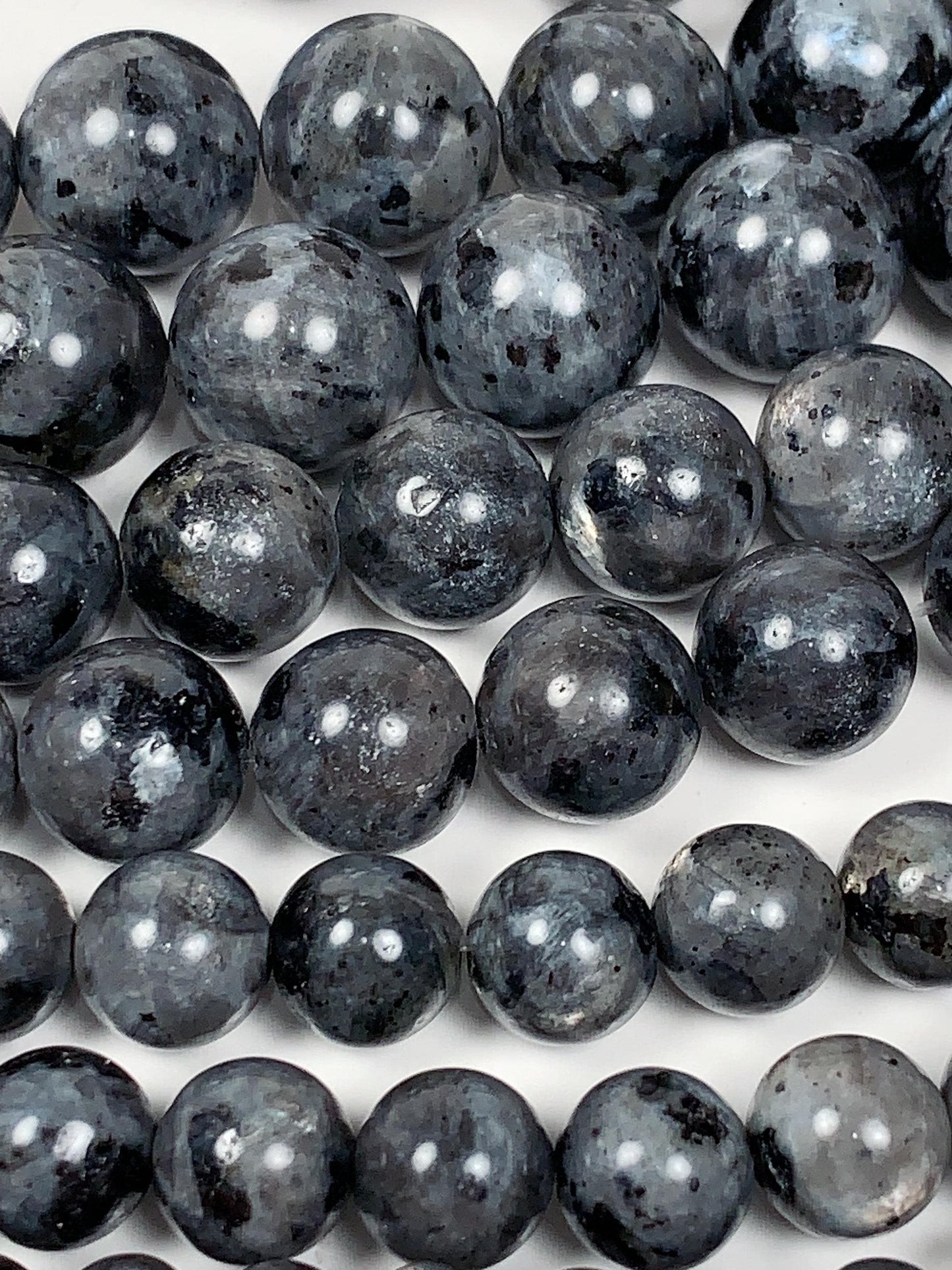 AAA Black Labradorite Moonstone Beads: Natural Gray Larvikite, 15.5" Strand