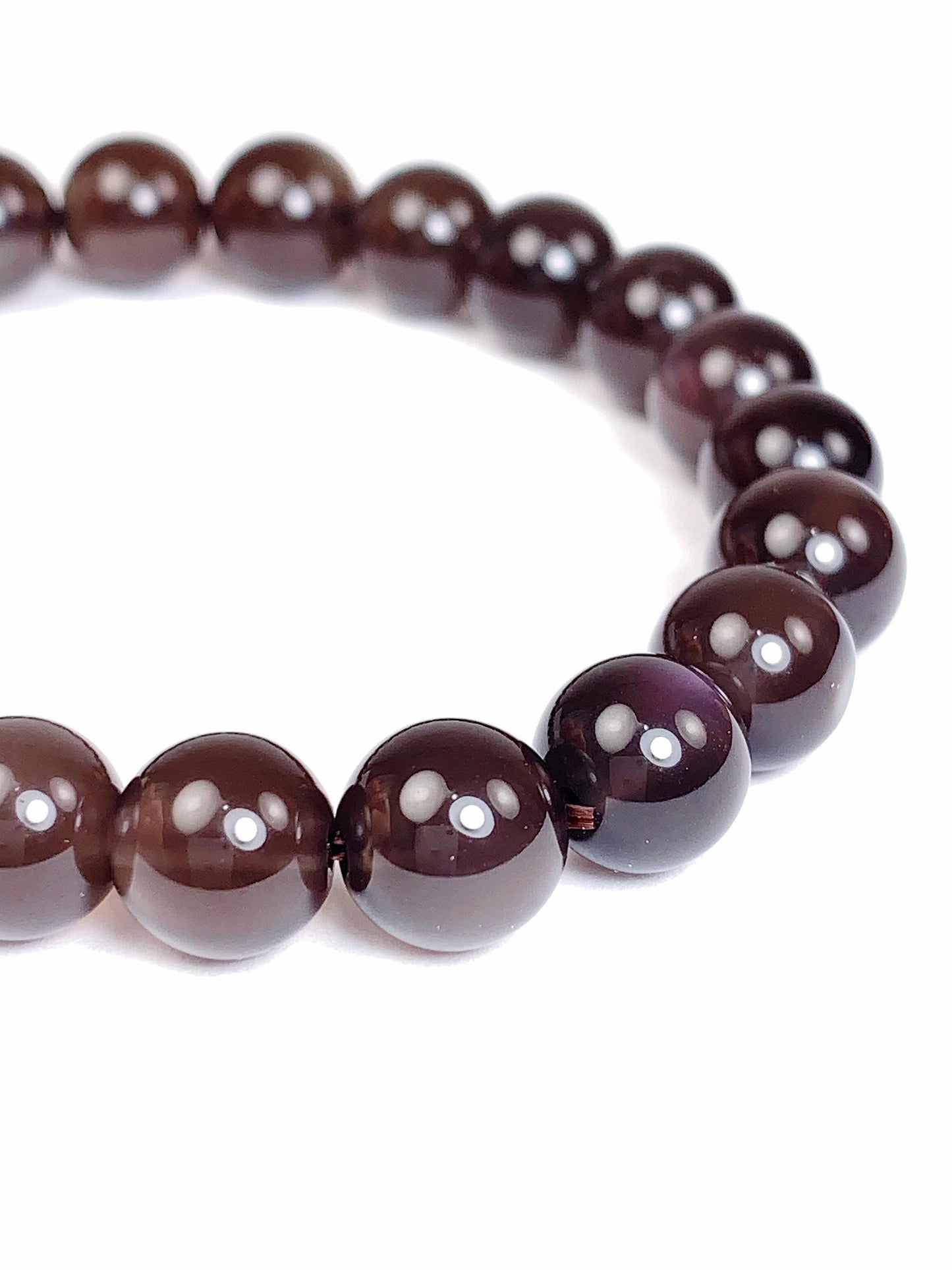 Rainbow Obsidian Bracelet: Natural Gemstone Stretch Bracelet (8mm)