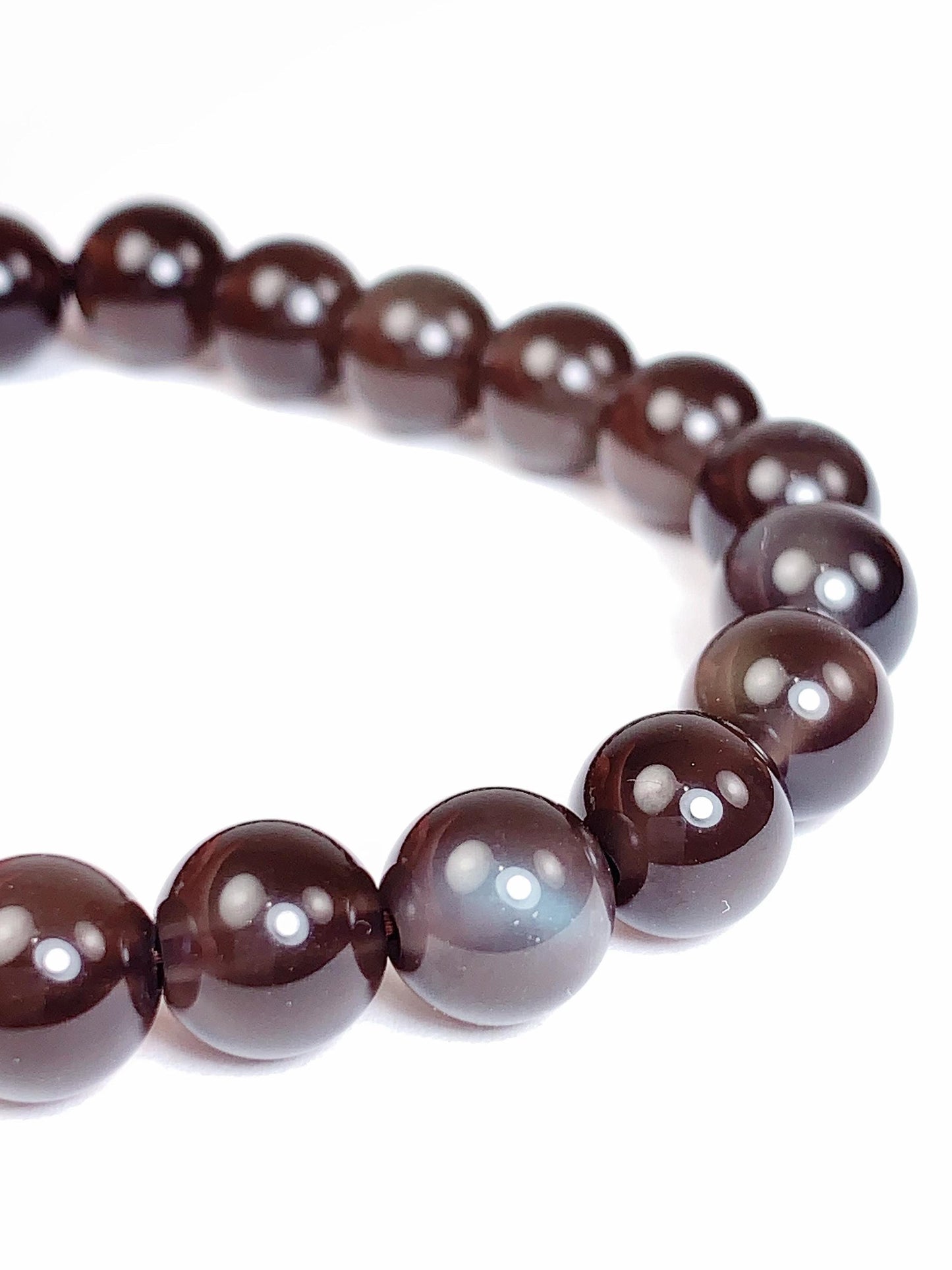 Rainbow Obsidian Bracelet: Natural Gemstone Stretch Bracelet (8mm)
