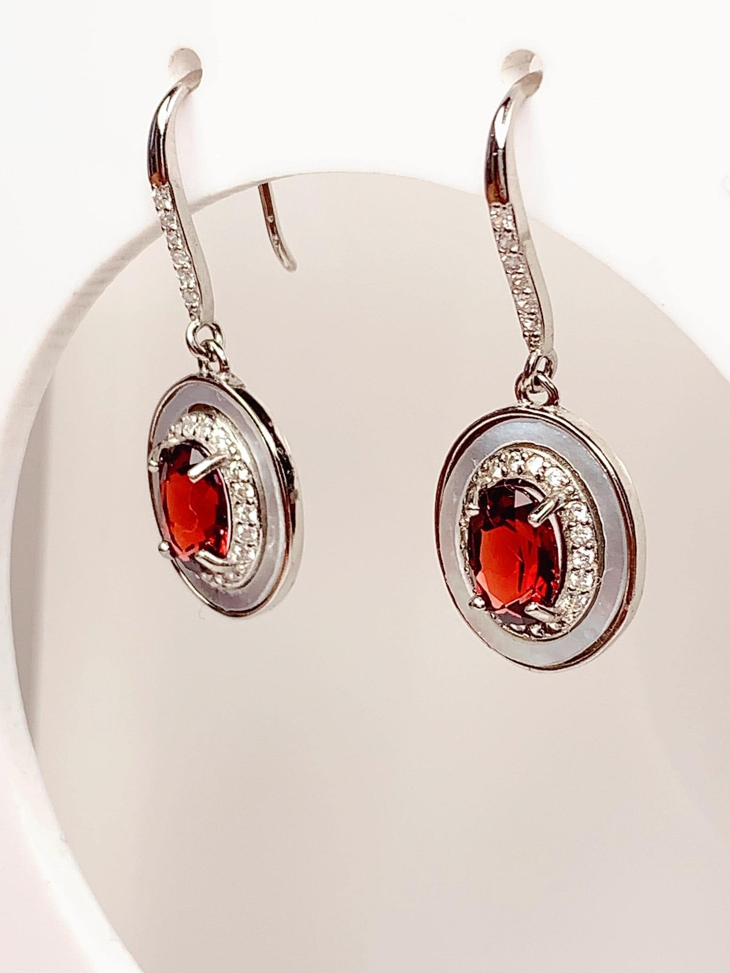 3mm Grade AAA Genuine Natural purple Garnet faceted round  Cut 18k Gold Plated S 925 Sterling Silver Earring small size