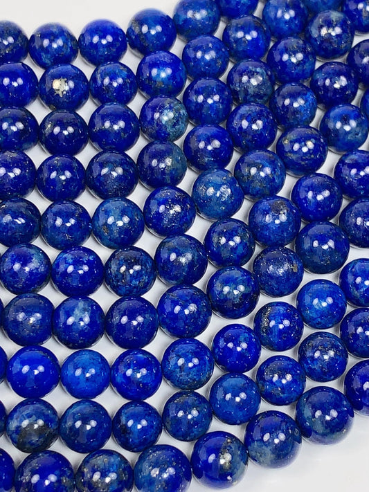 No Dyed Natural Blue Gold Golden Lapis Lazuli Smooth Round Beads 15.5" Strand Gemstone 2mm 3mm 4mm 6mm 8mm 10mm 12mm 14mm 16mm 18mm