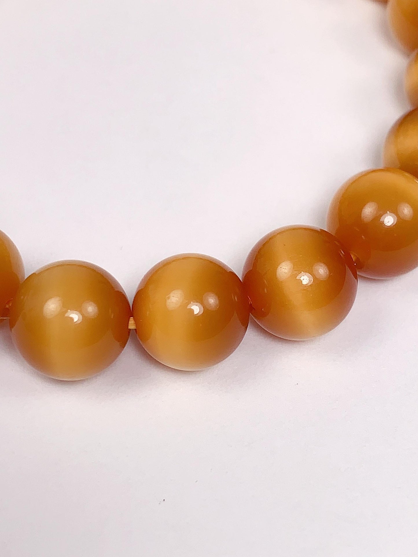 AAA+++ Very High Quality Natural Sugar Honey Yellow Gold Golden Tiger's Eye Stretch Smooth Round Beads Bracelet