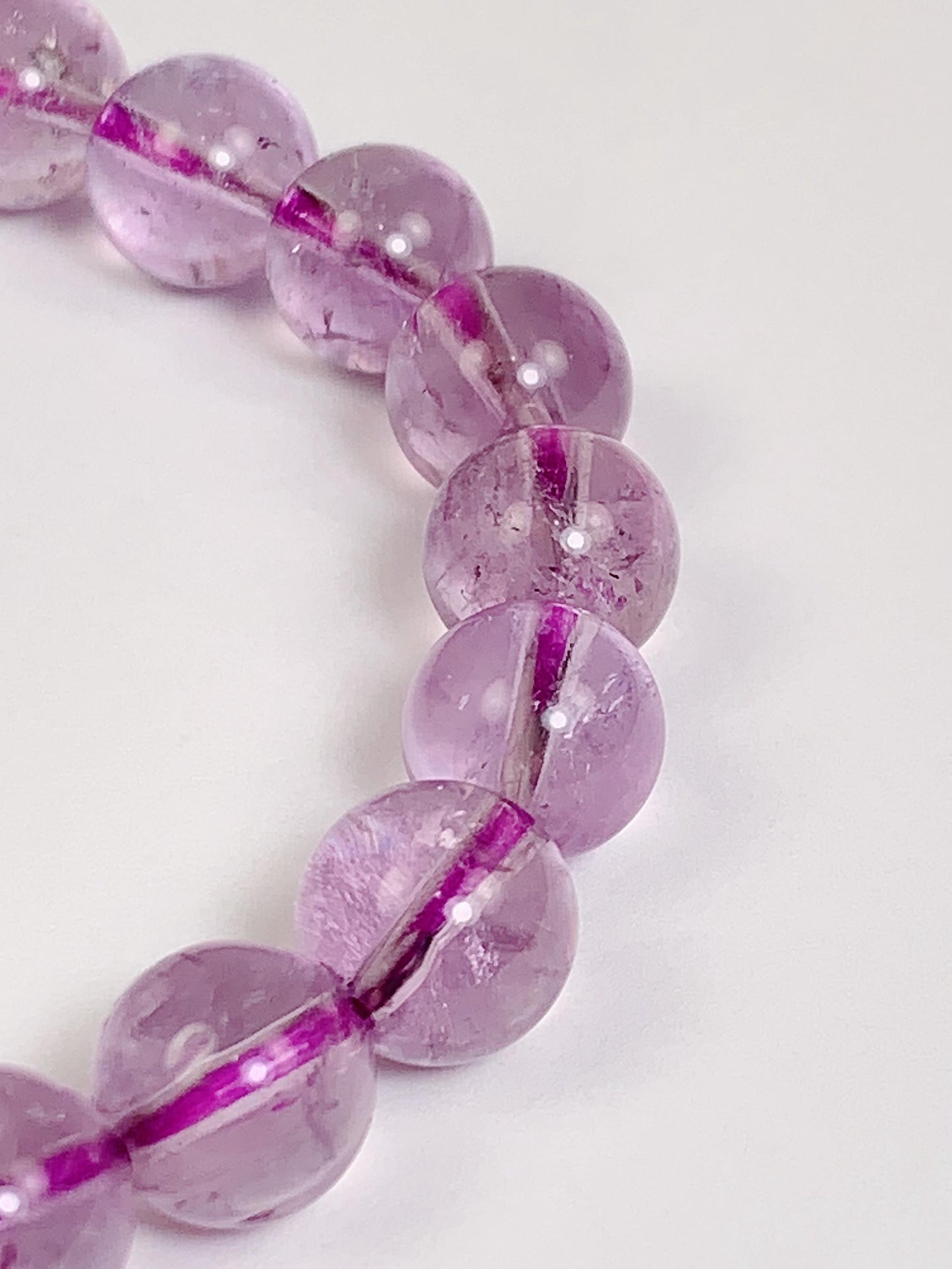 Genuine Natural light purple lavender Amethyst Smooth Round Stretch Bracelet 8mm