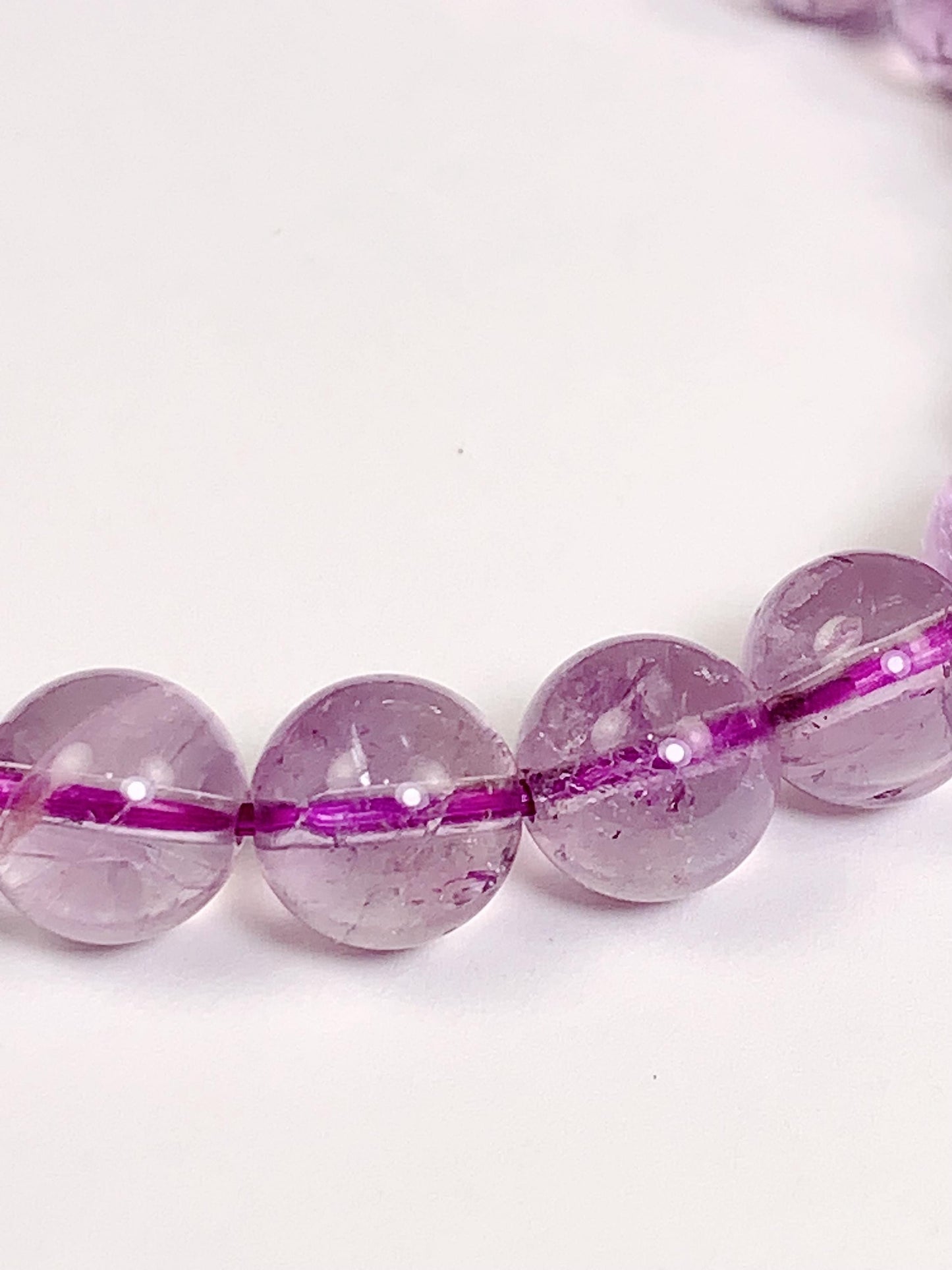 Genuine Natural light purple lavender Amethyst Smooth Round Stretch Bracelet 8mm