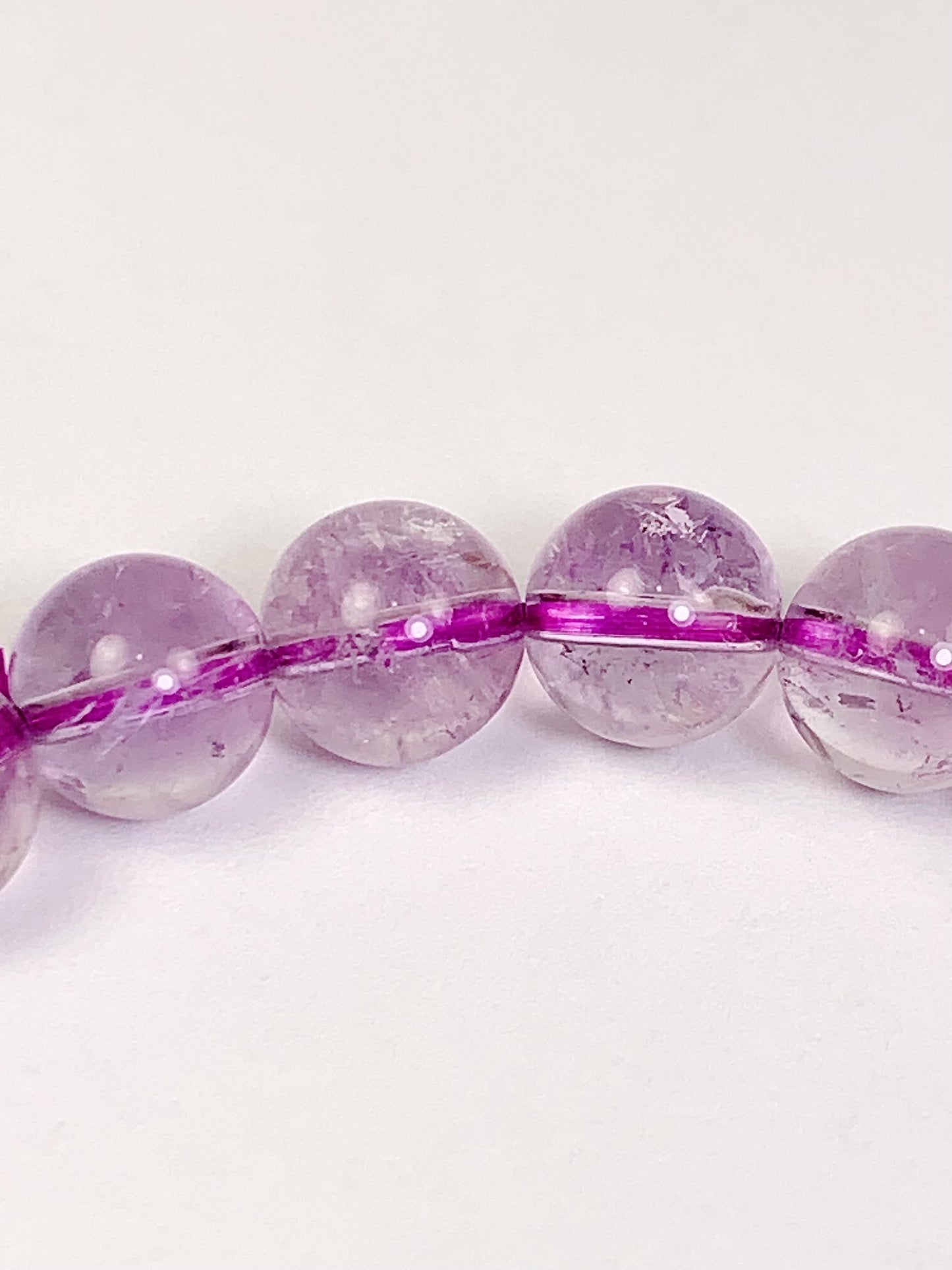 Genuine Natural light purple lavender Amethyst Smooth Round Stretch Bracelet 8mm