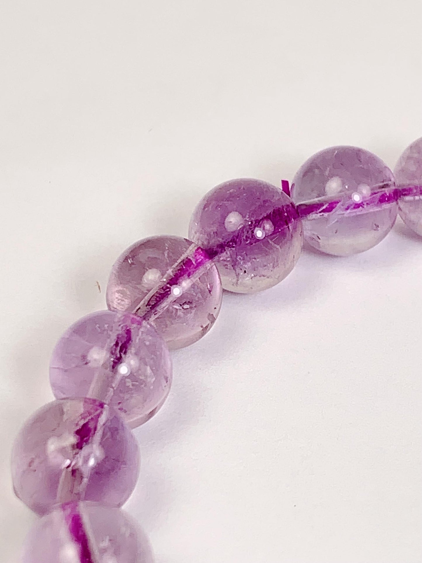 Genuine Natural light purple lavender Amethyst Smooth Round Stretch Bracelet 8mm