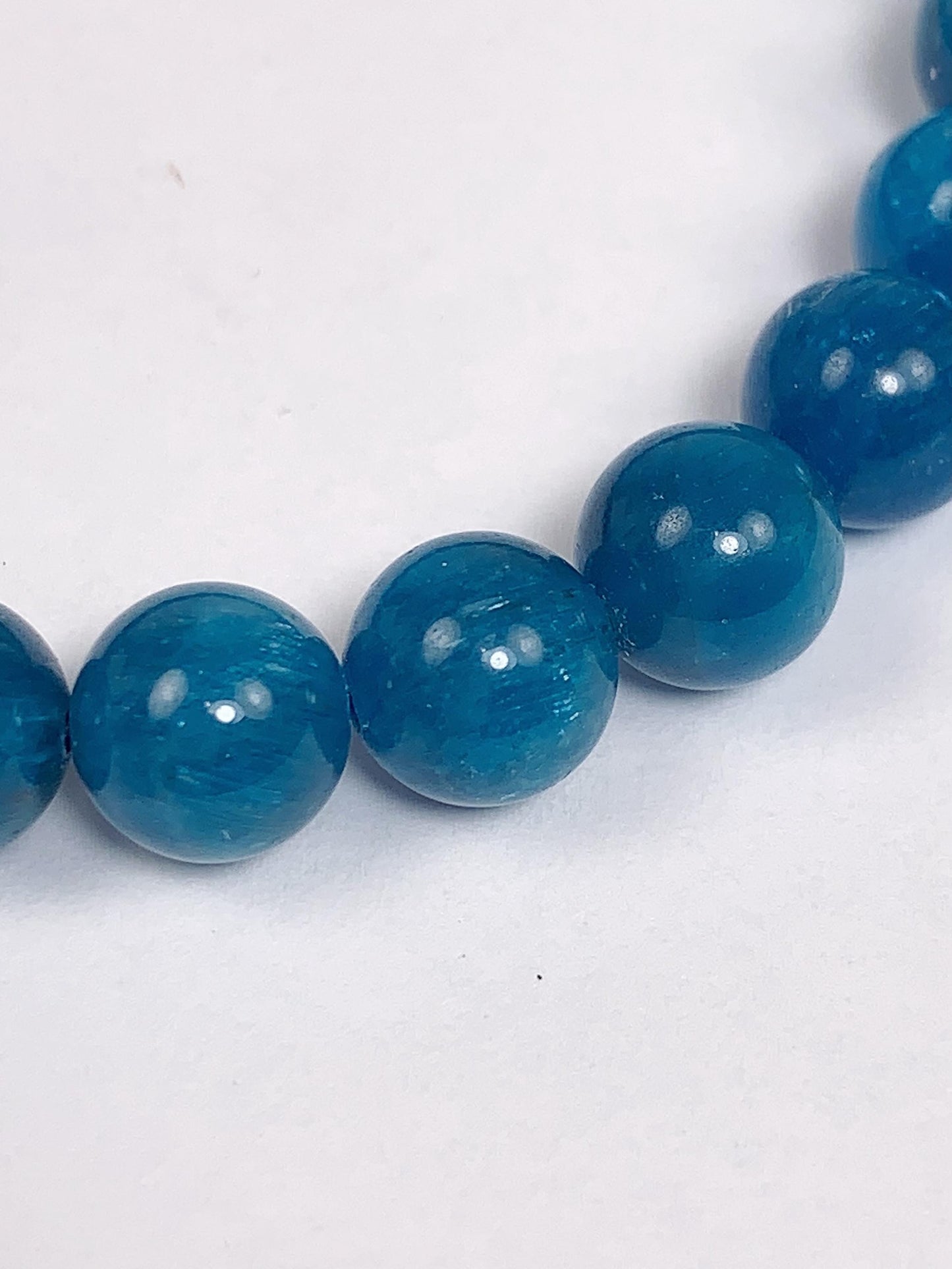 Natural Blue Apatite Bracelet: 8mm Gemstone Beads, PhoebeArt Design