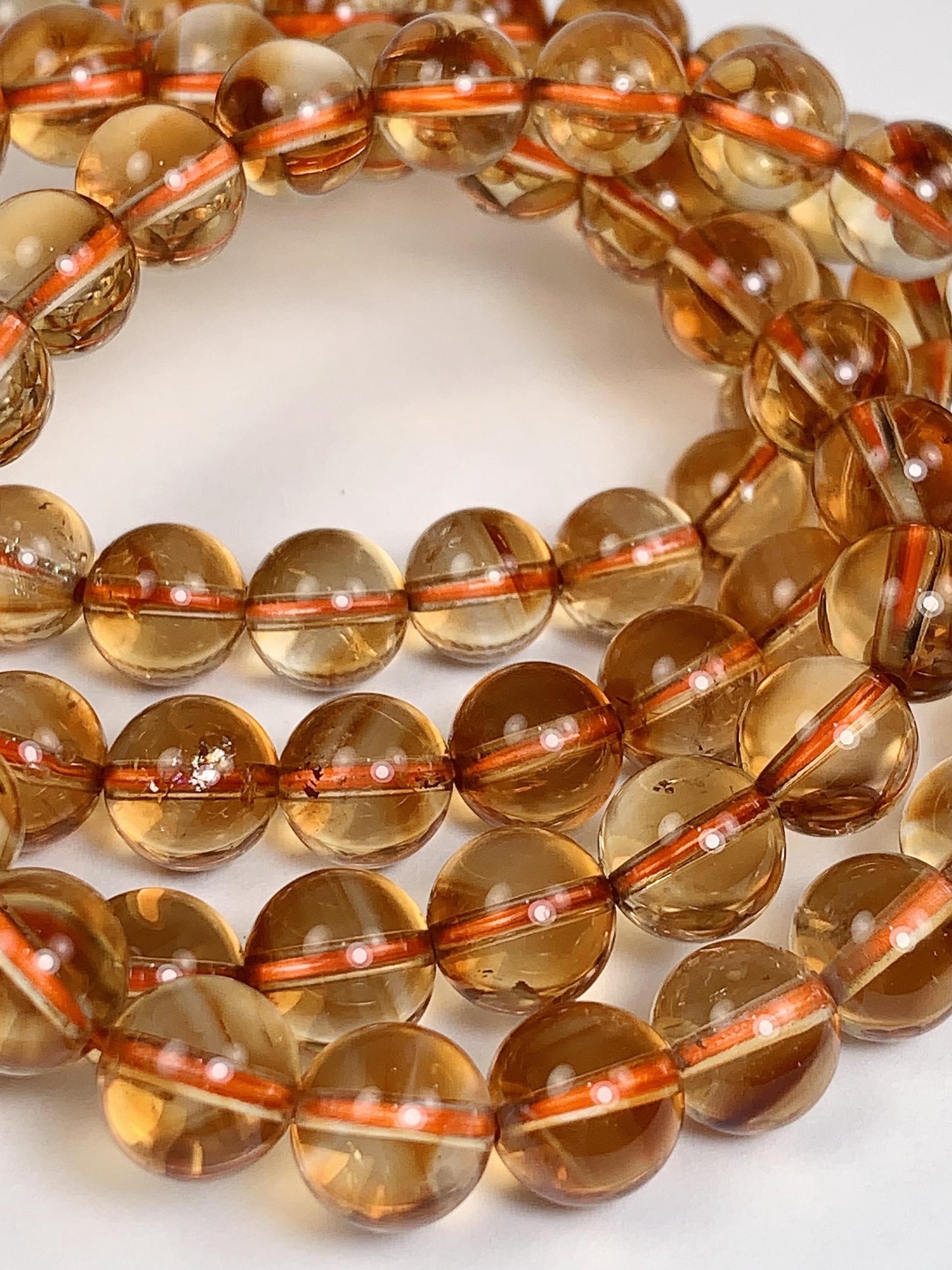 Natural Yellow Citrine Bracelet: Smooth Round Gemstone, Handmade in USA