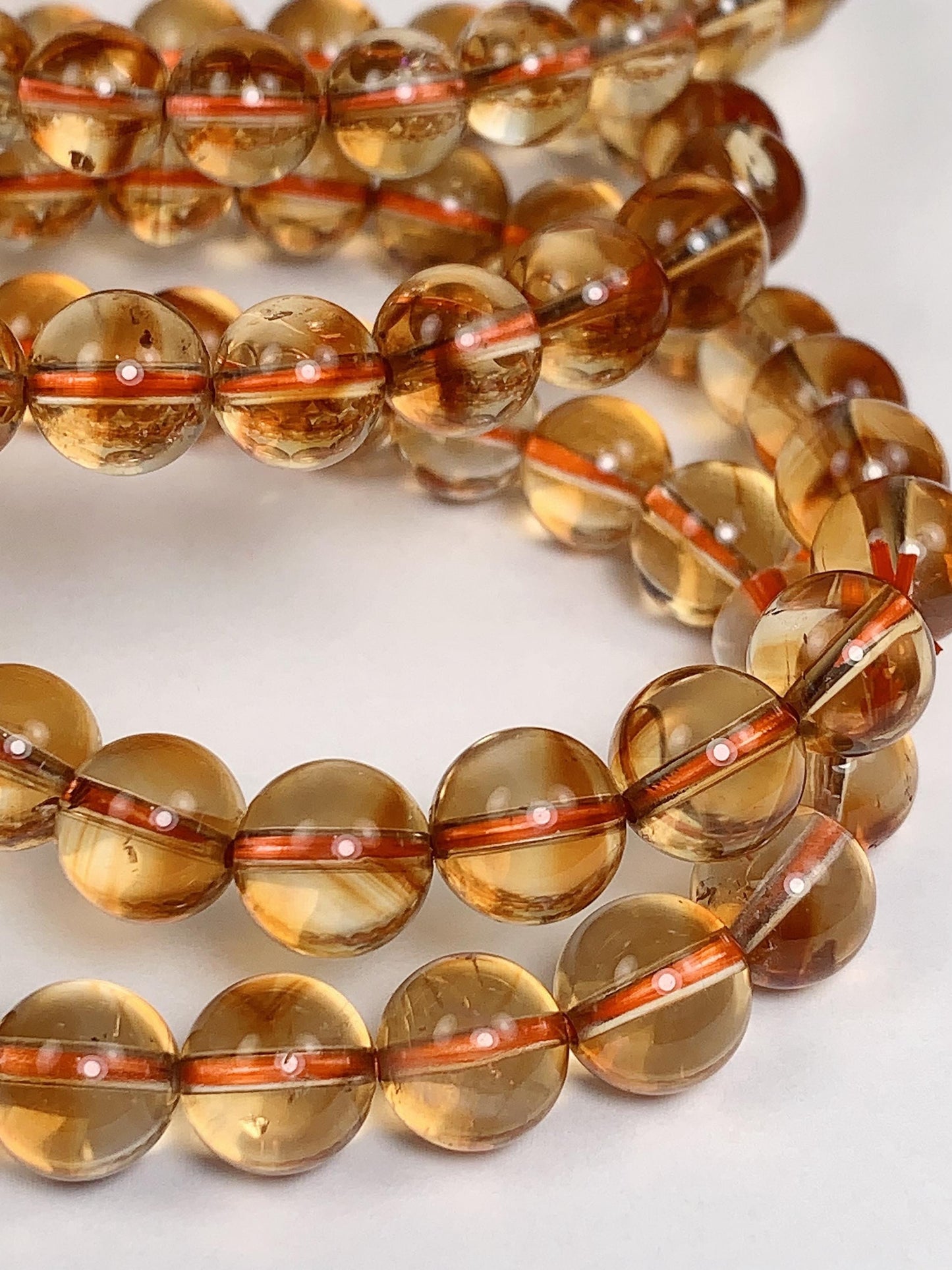 Natural Yellow Citrine Bracelet: Smooth Round Gemstone, Handmade in USA