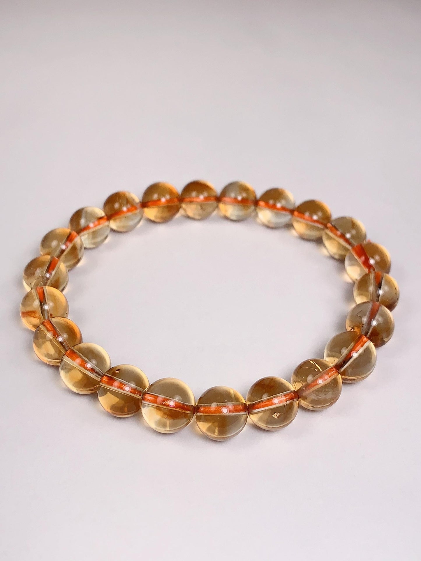 Natural Yellow Citrine Bracelet: Smooth Round Gemstone, Handmade in USA