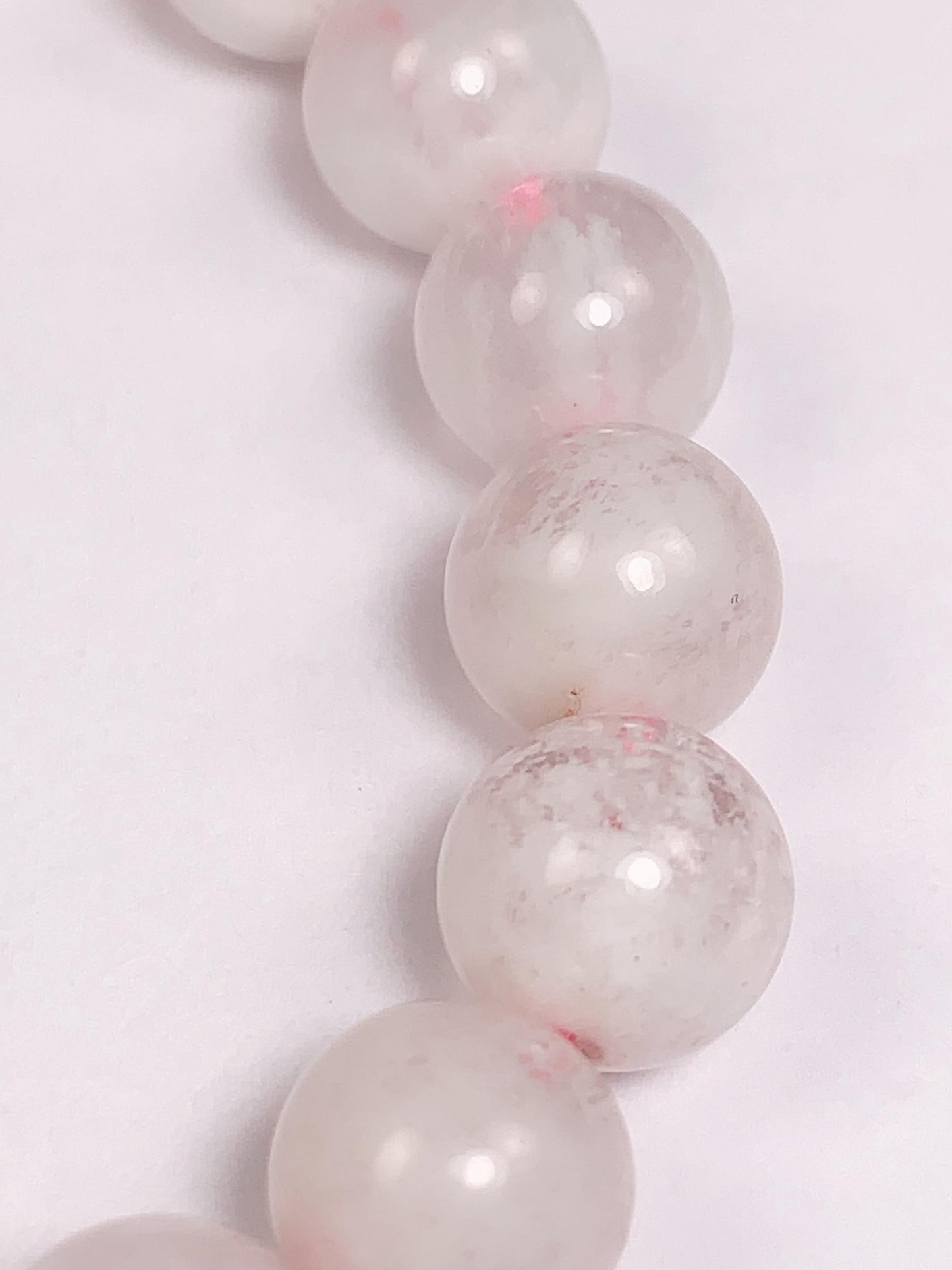 Natural Snow White Phantom Quartz Bracelet - 8mm Round Gemstone