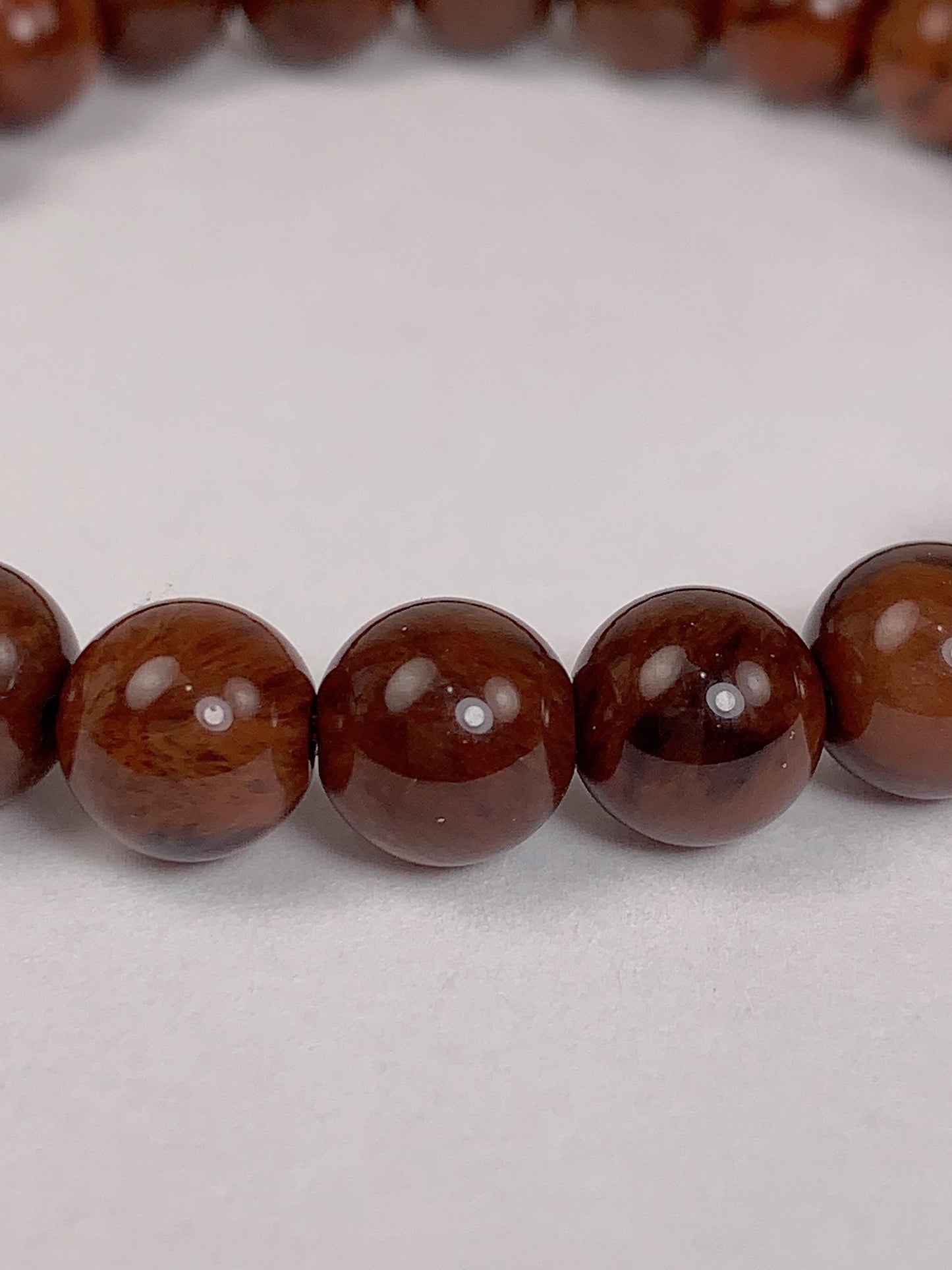 AAA Brown Red Obsidian Bracelet: Natural Gemstone Stretch Jewelry