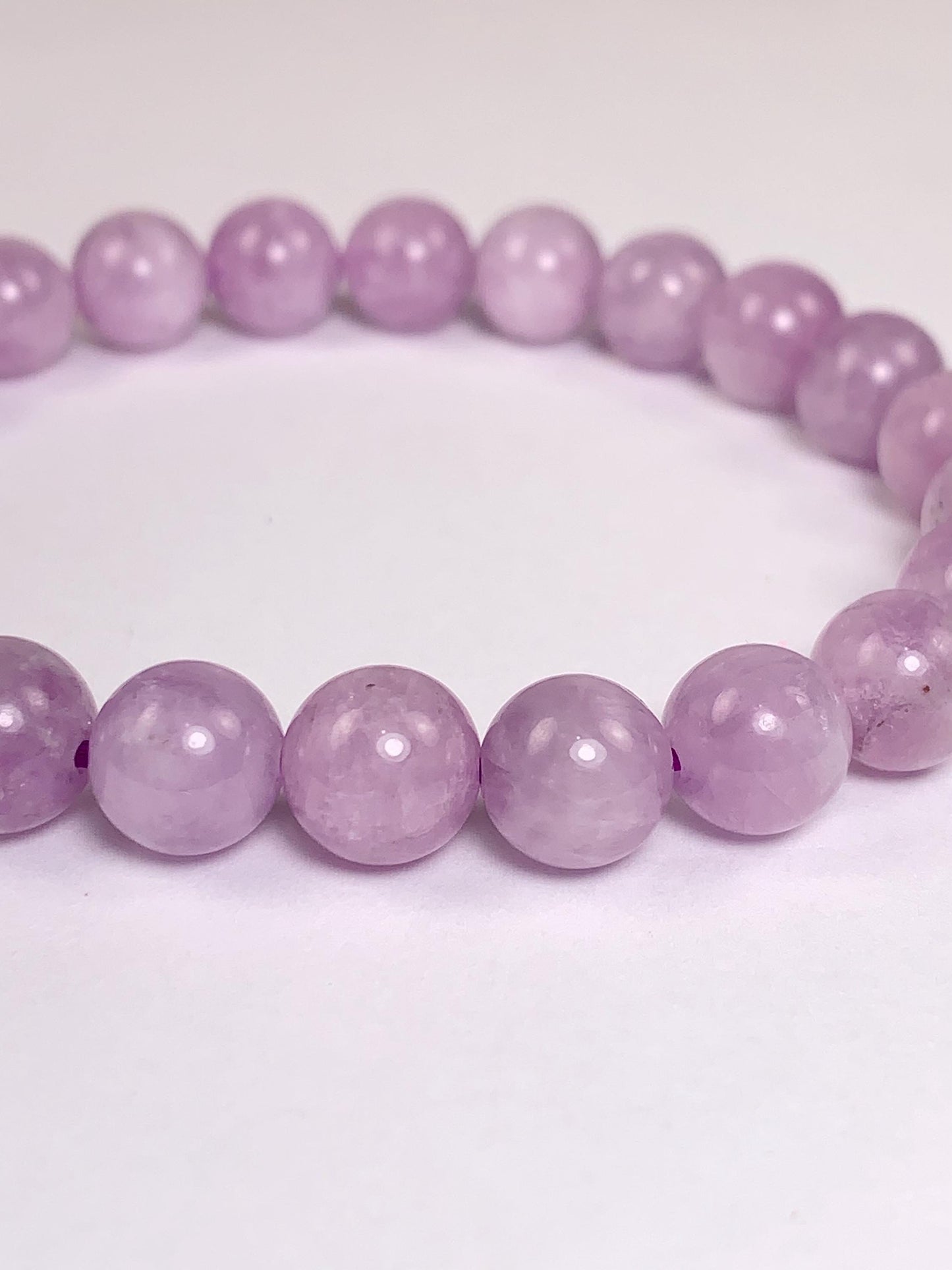 14K Gold Filled Kunzite Bracelet: Natural Purple Gemstone, 8mm Beads