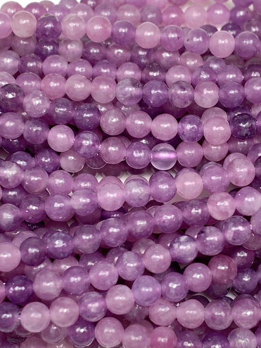 Natural Purple Lepidolite Beads AA Grade: 15.5" Strand