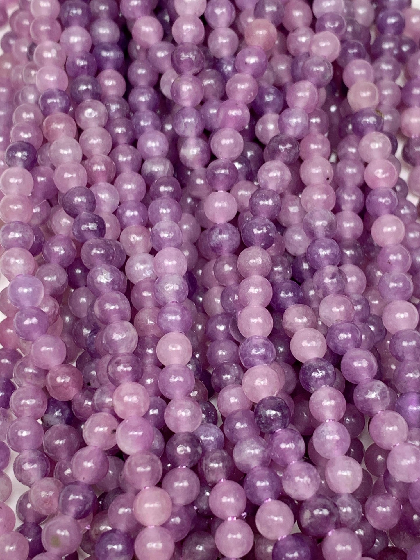 Natural Purple Lepidolite Beads AA Grade: 15.5" Strand