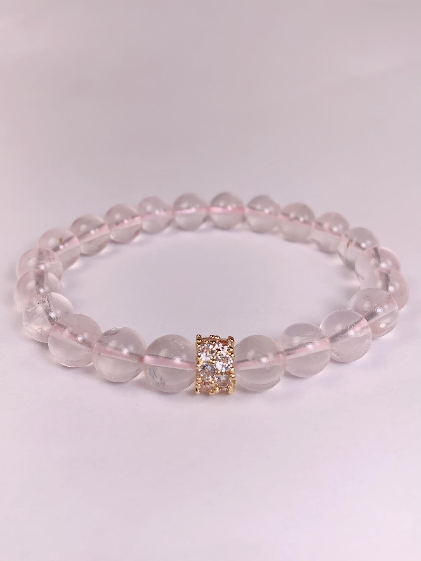 14K Gold Filled Rose Quartz Bracelet: Natural Pink Gemstone