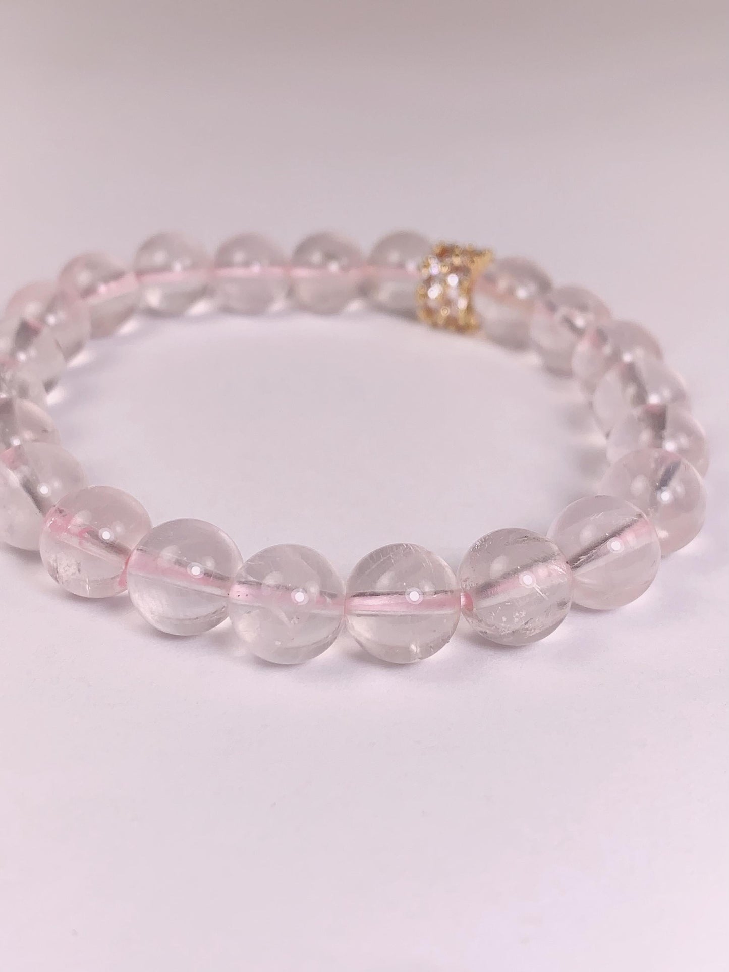 14K Gold Filled Rose Quartz Bracelet: Natural Pink Gemstone