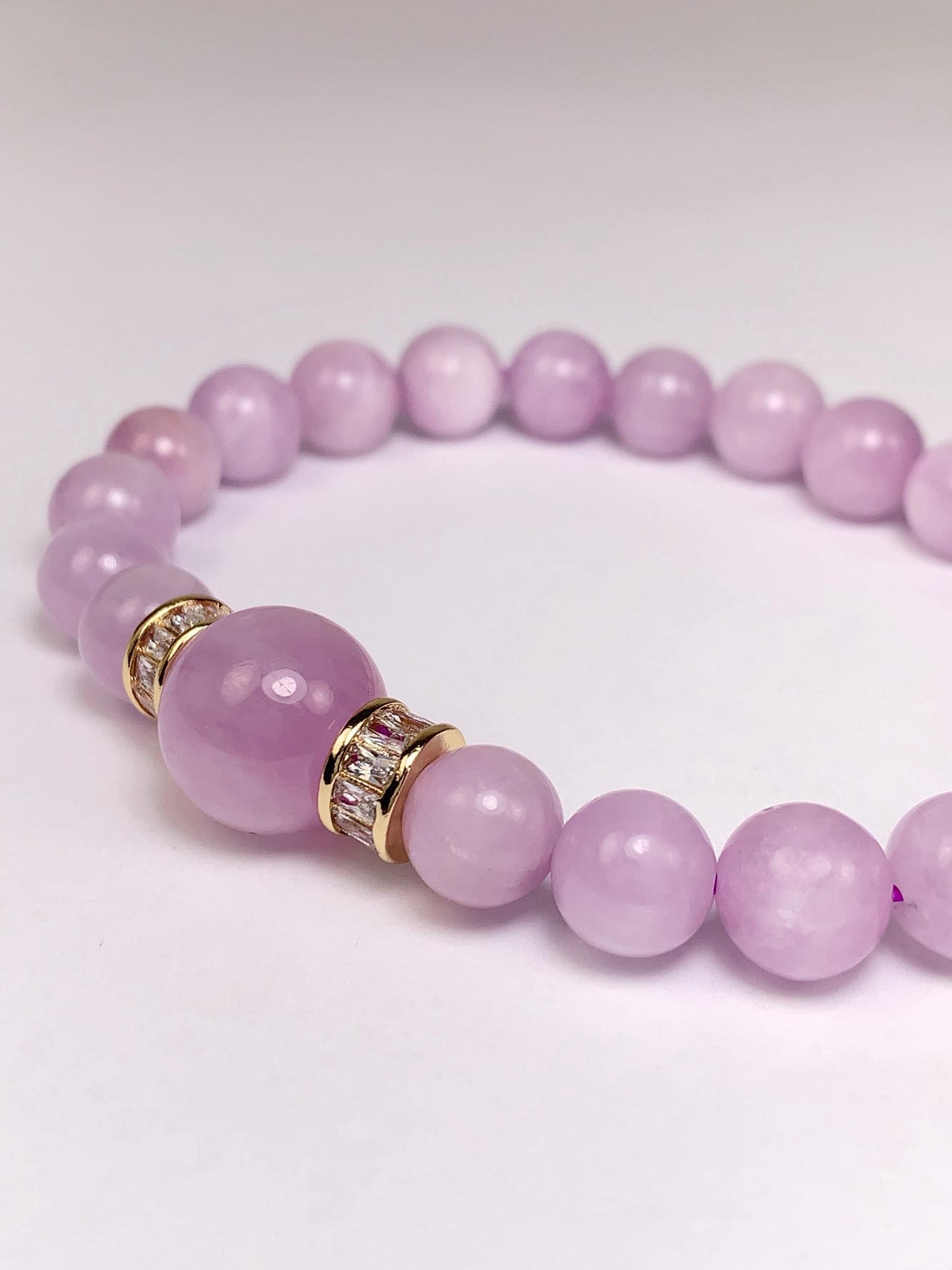 14K Gold Filled Kunzite Bracelet: Natural Purple Gemstone, 8mm