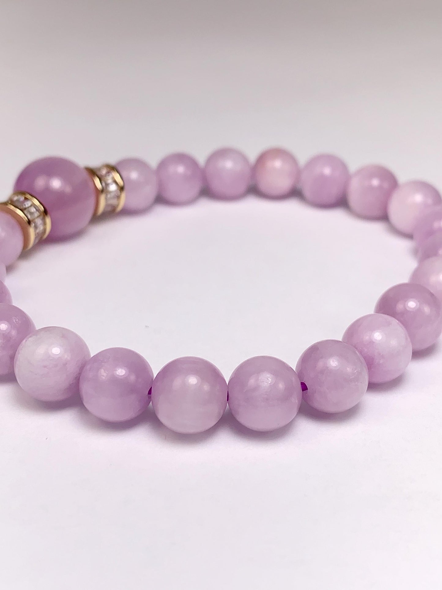14K Gold Filled Kunzite Bracelet: Natural Purple Gemstone, 8mm