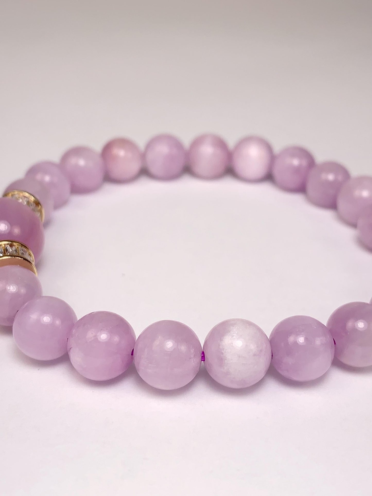 14K Gold Filled Kunzite Bracelet: Natural Purple Gemstone, 8mm