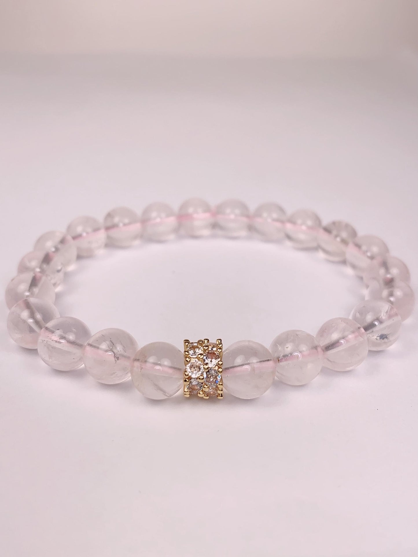 14K Gold Filled Rose Quartz Bracelet: Natural Pink Gemstone