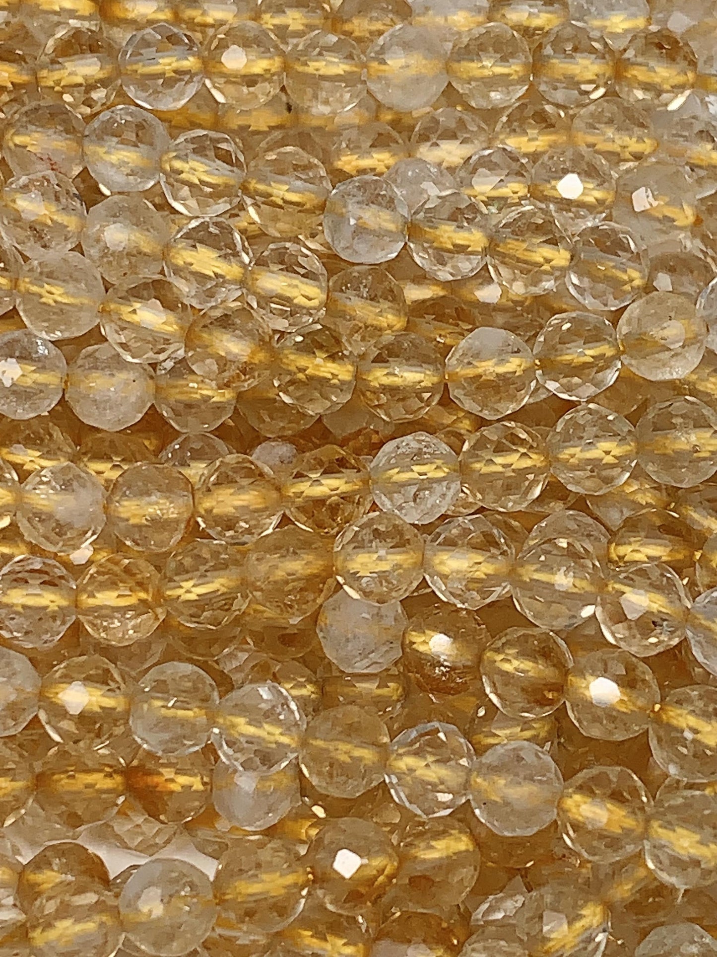 Grade AA Genuine Natural Clear Clean yellow Citrine Faceted Round Beads 15.5" Strand 2mm 3mm 4mm very high quality