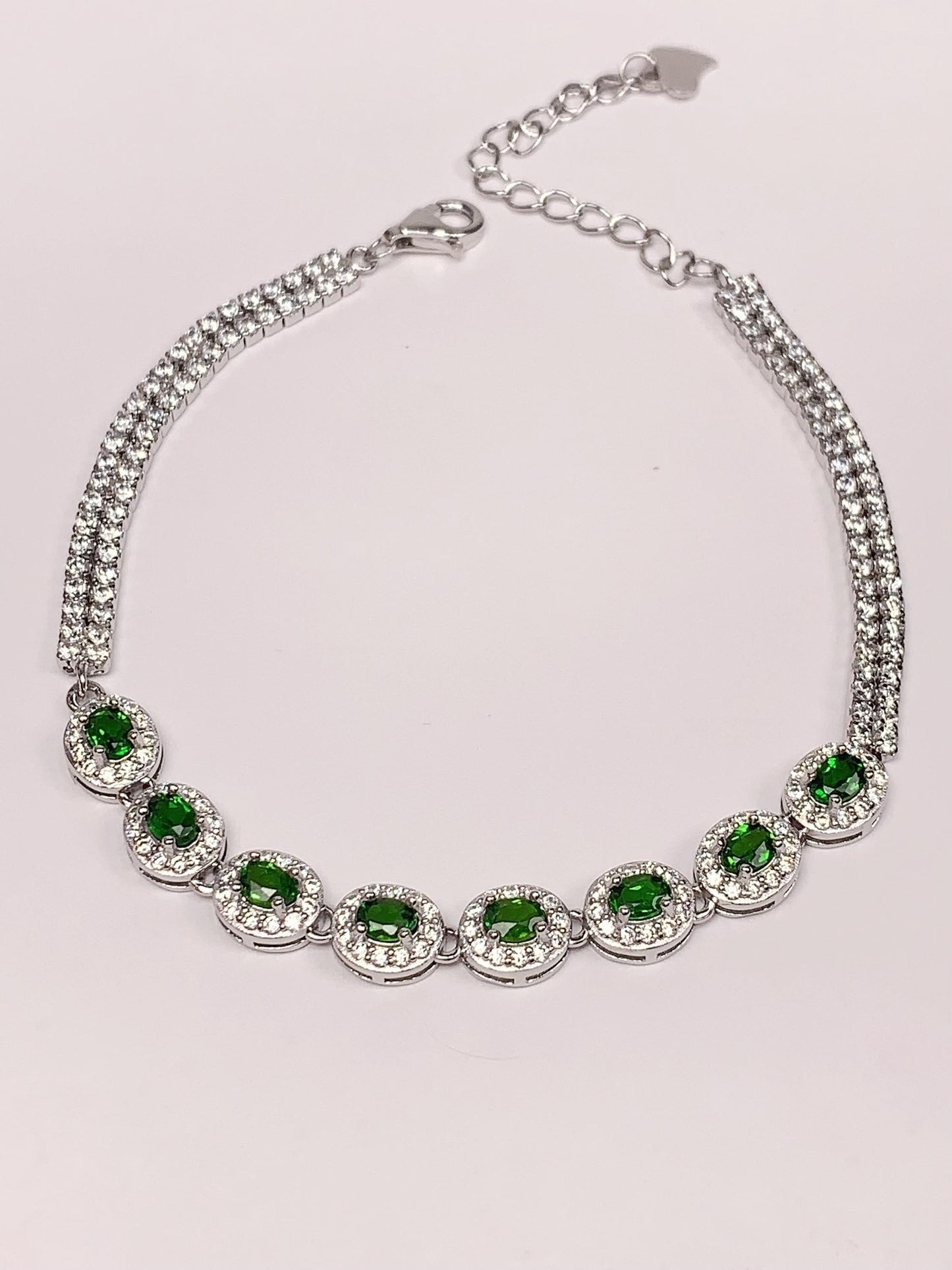 Grade AAA Genuine Natural Peridot 18k 925 Sterling Silver Bracelet Gemstone 2.5mmx3.5mm