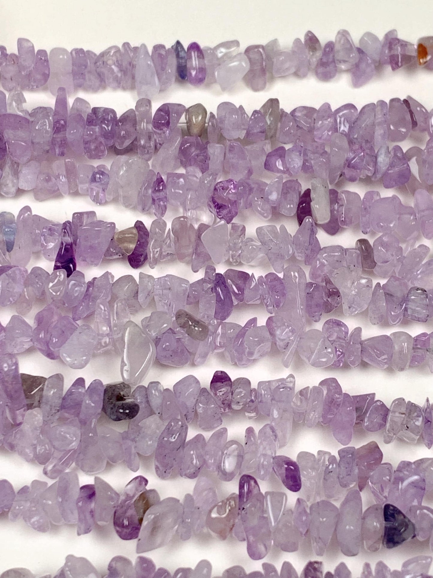 Lavender Amethyst Chip Beads: Natural Gemstone Crystal Nuggets, 32" Strand
