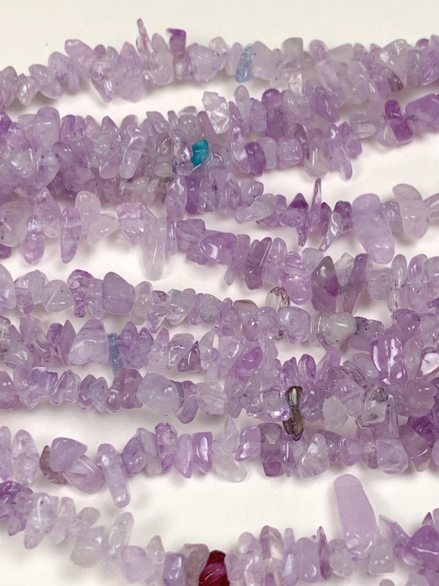 Lavender Amethyst Chip Beads: Natural Gemstone Crystal Nuggets, 32" Strand