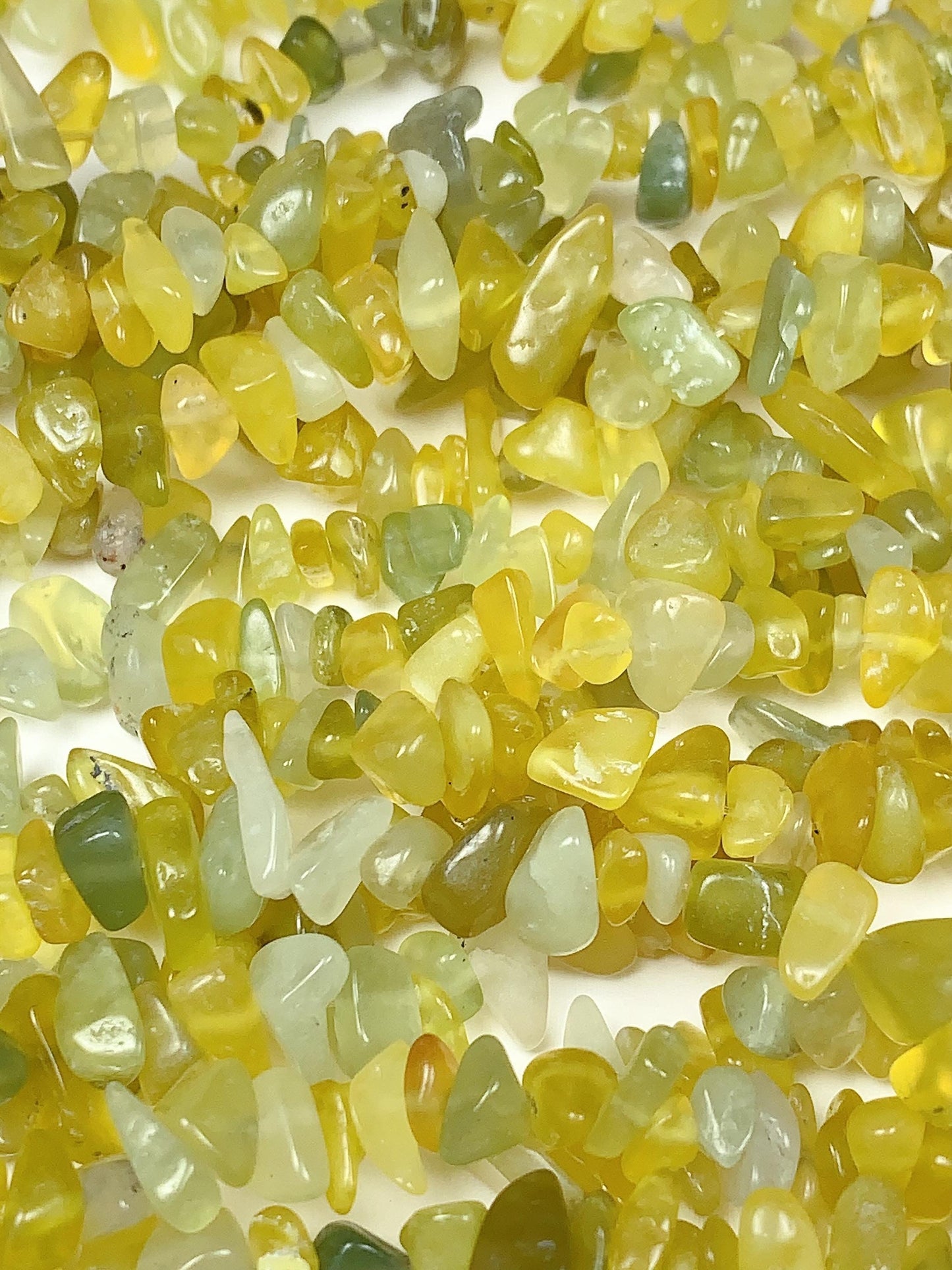 Lemon Jade Nugget Beads: Natural Green Yellow Gemstone Chips, 32" Strand