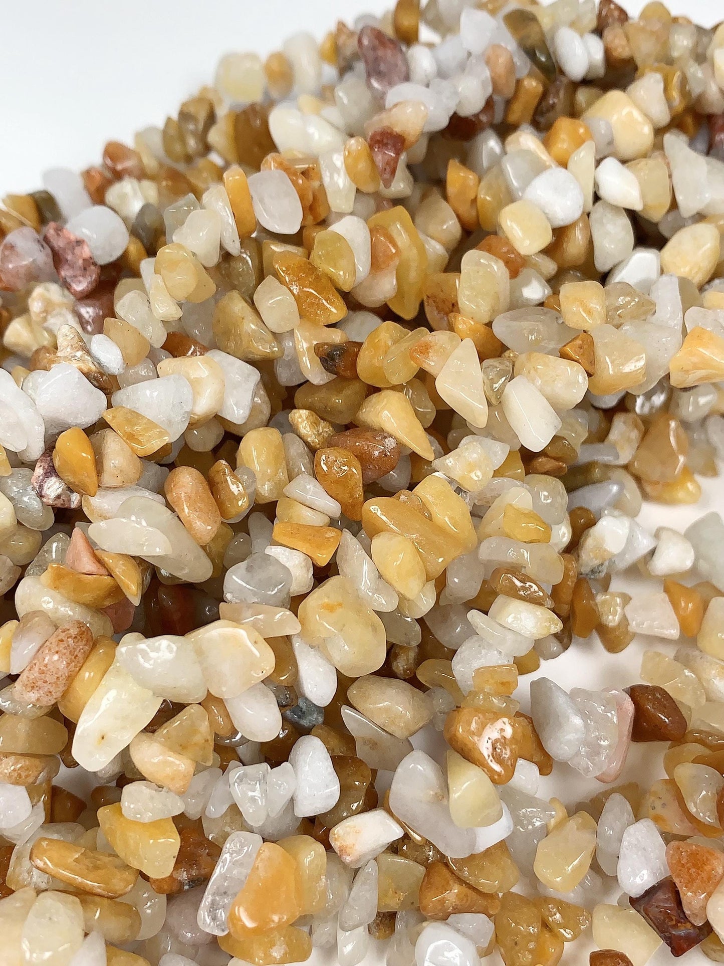 Orange Aventurine Chip Beads: Natural Gemstone Nuggets, 32" Strand