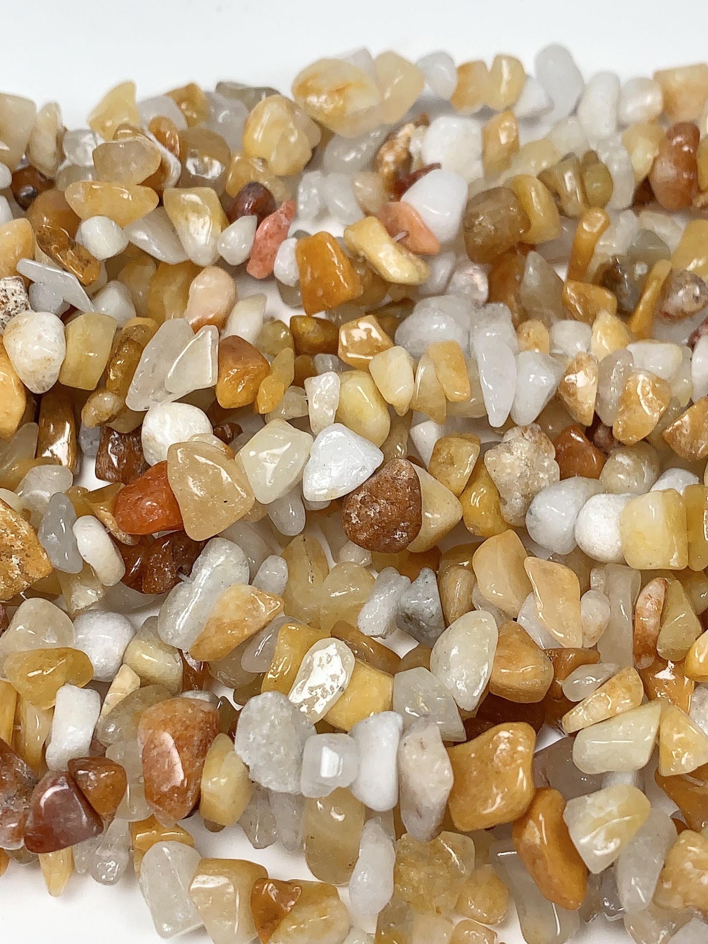 Orange Aventurine Chip Beads: Natural Gemstone Nuggets, 32" Strand