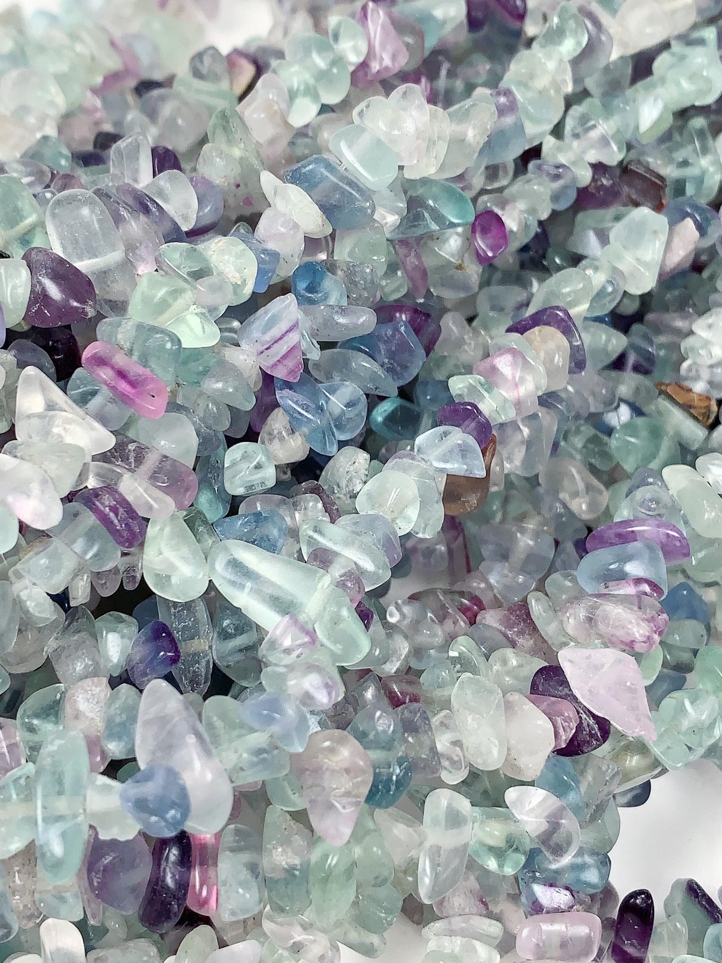 Fluorite Nugget Beads: Genuine Green, Purple, Blue Crystal Chips, 32" Strand